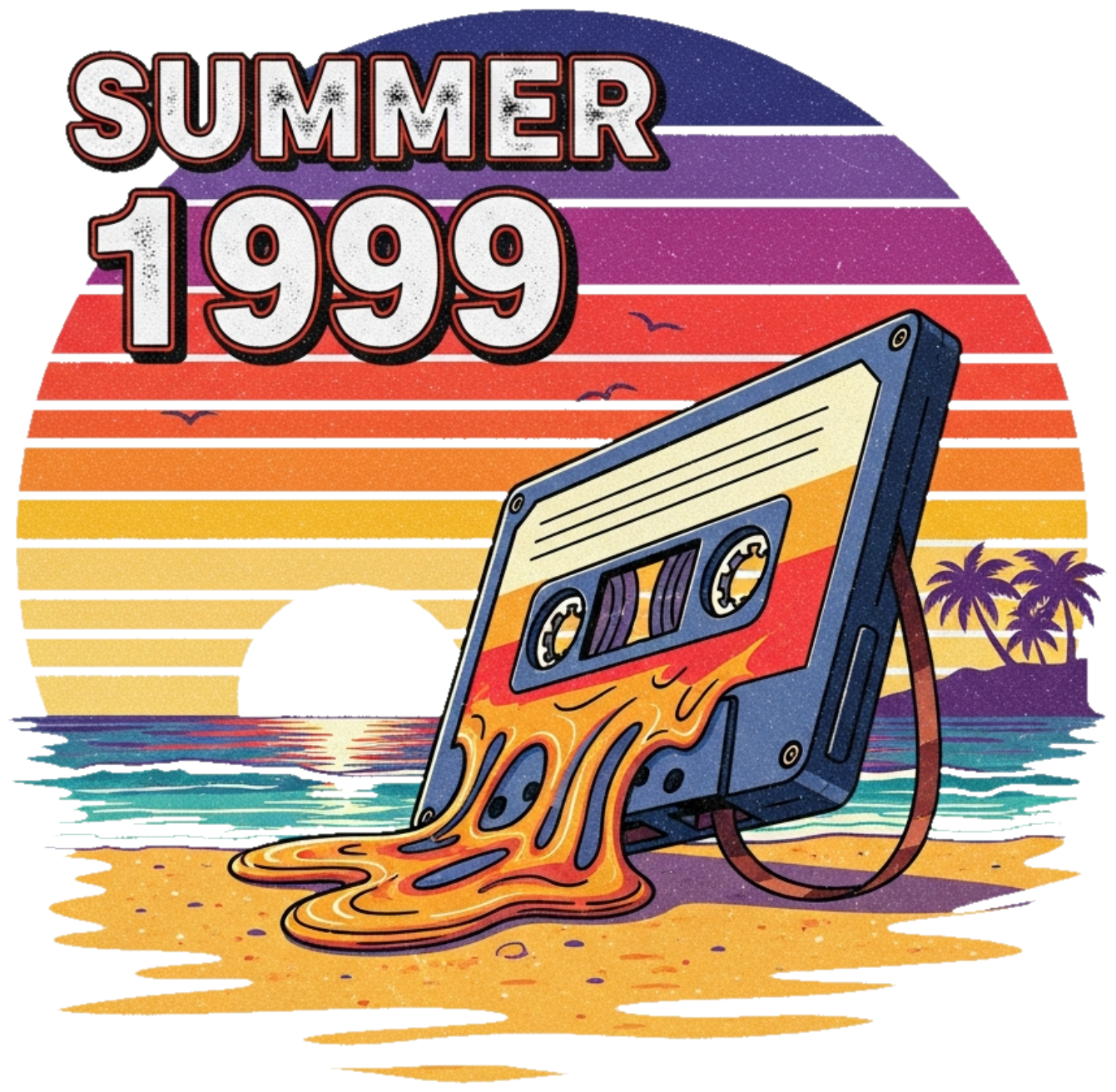 Áo Thun Trắng Retro Summer 1999 Phong Cách Vintage - 310326-16-21-ATM