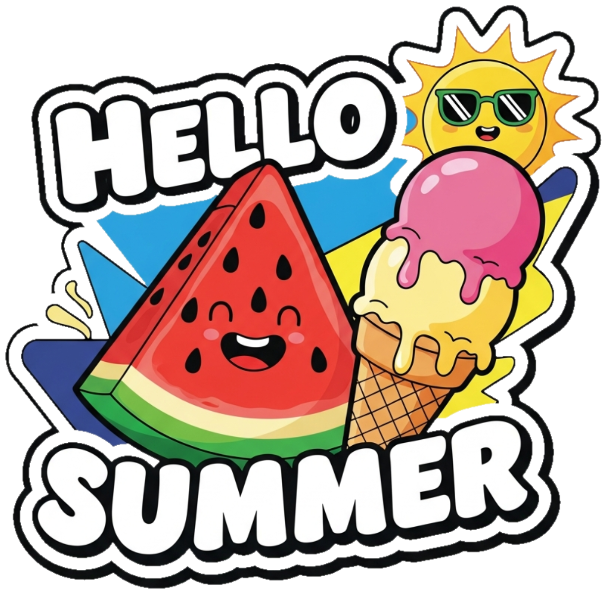 Áo Thun Trắng Hello Summer Hoạt Hình Dễ Thương - 310326-16-21-KFV