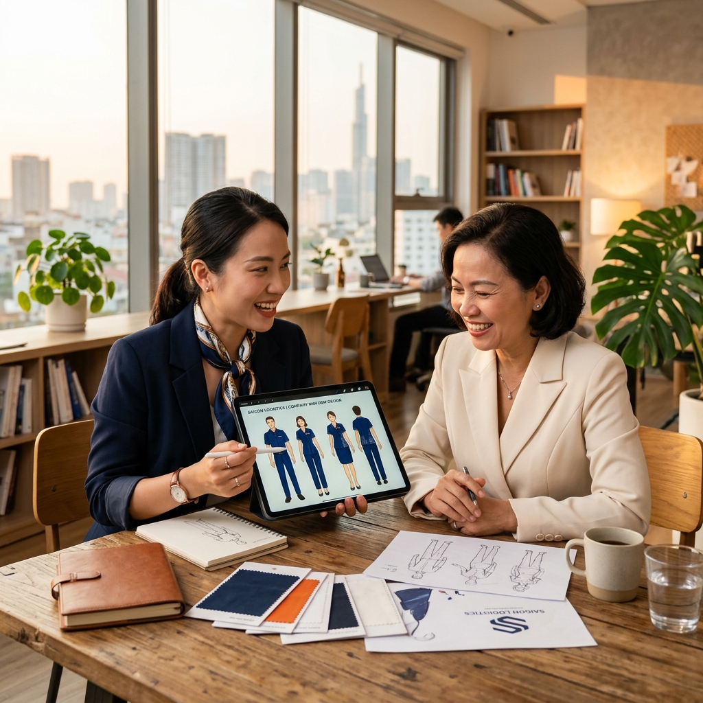Quy trình thiết kế đồng phục chuẩn cho doanh nghiệp mới
