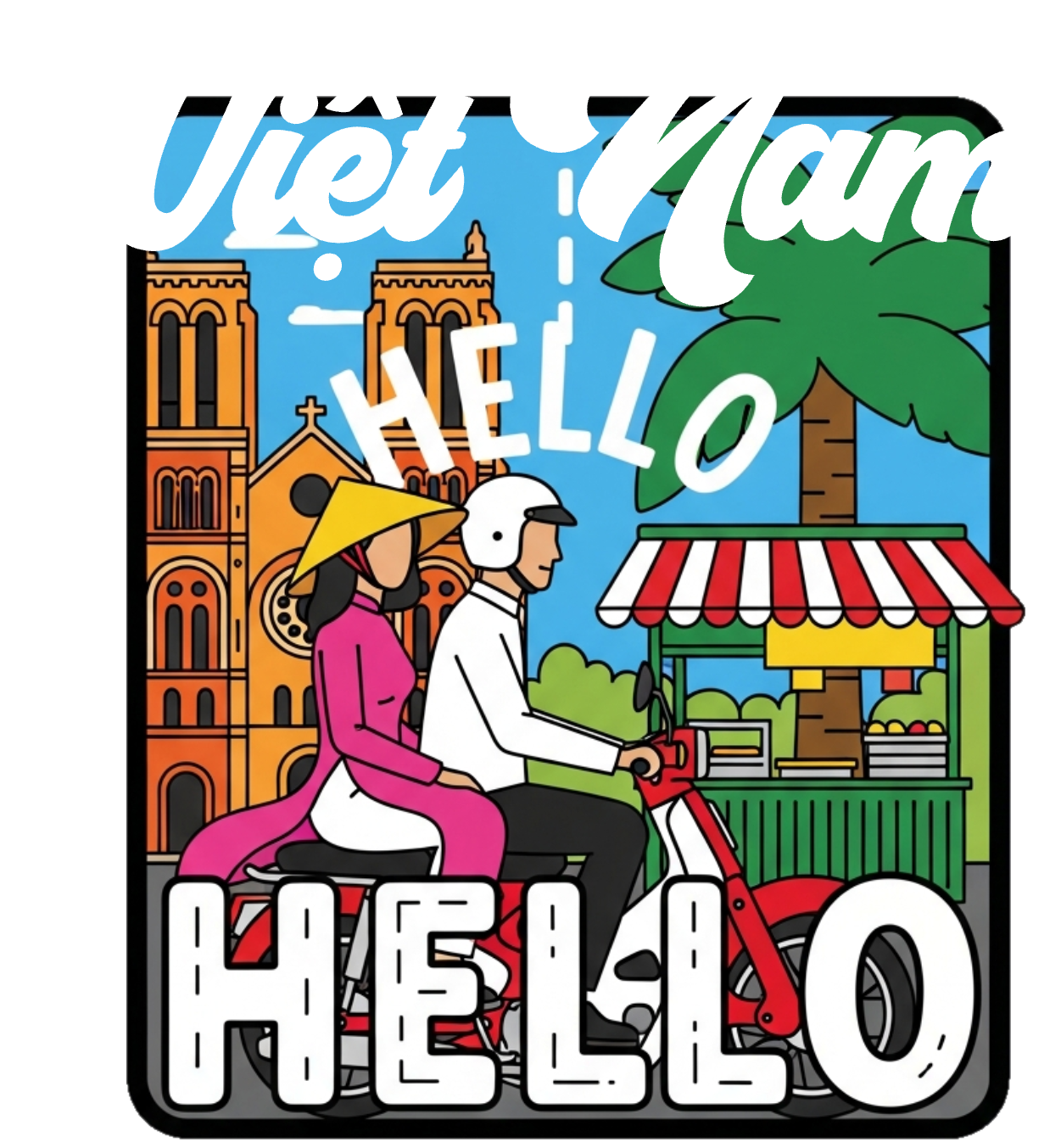 Áo Thun Việt Nam Đỏ In Hình Sài Gòn Cổ Điển - 010426-13-44-AQI