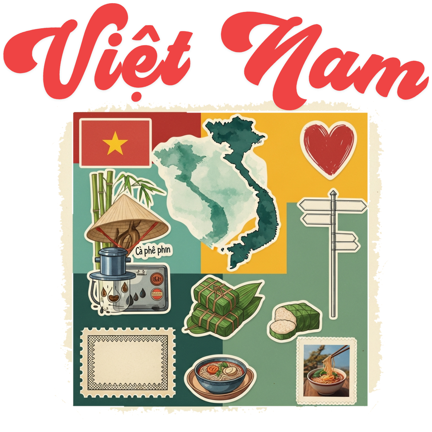 Áo Thun Trắng Việt Nam Bản Sắc Văn Hóa Vintage - 010426-16-04-FOK