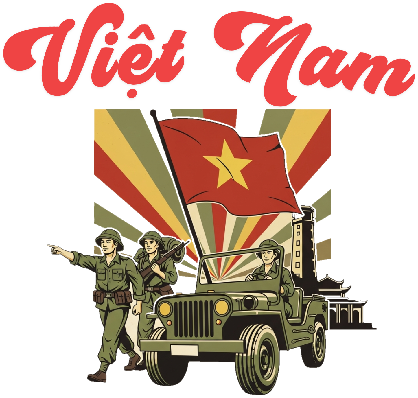 Áo Thun Trắng Việt Nam Phong Cách Cổ Động Retro - 010426-16-53-PQP