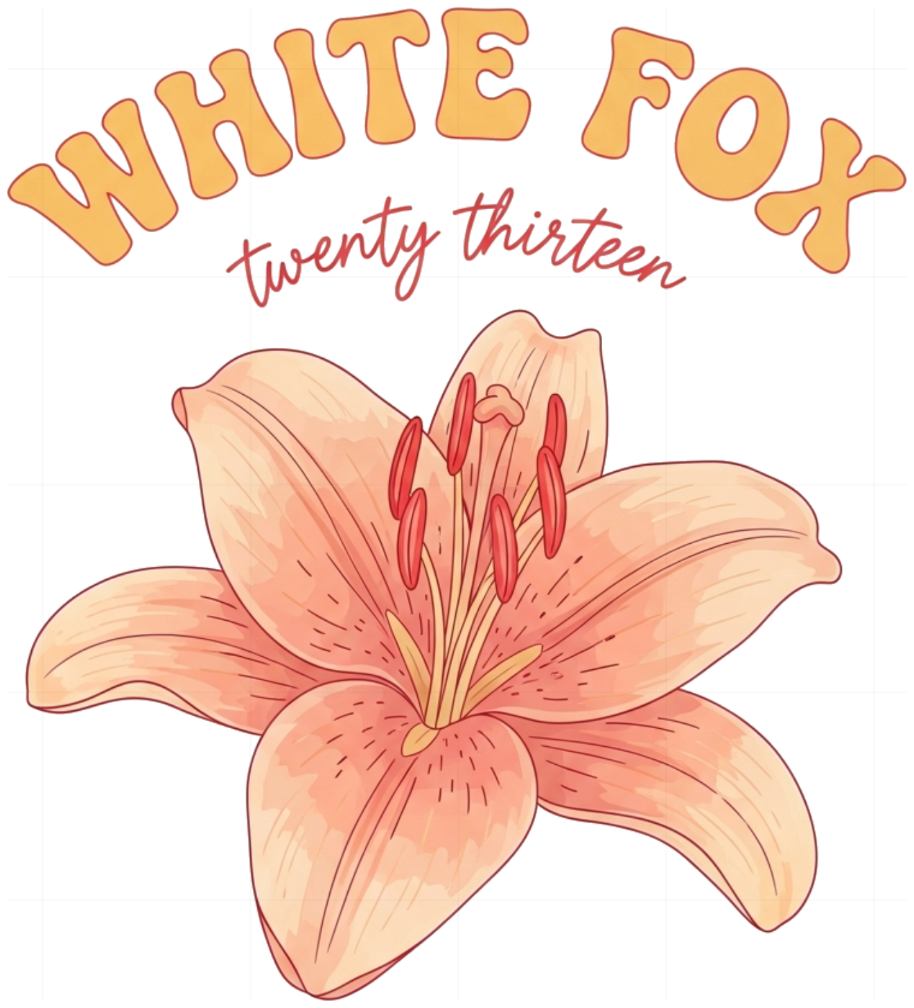 Áo Thun Unisex WHITE FOX Họa Tiết Hoa Lily Cam Đào - Áo Phông Nam Nữ Form Rộng Cotton Co Giãn Trendy Đi Chơi Du Lịch - 010626-15-07-SMI