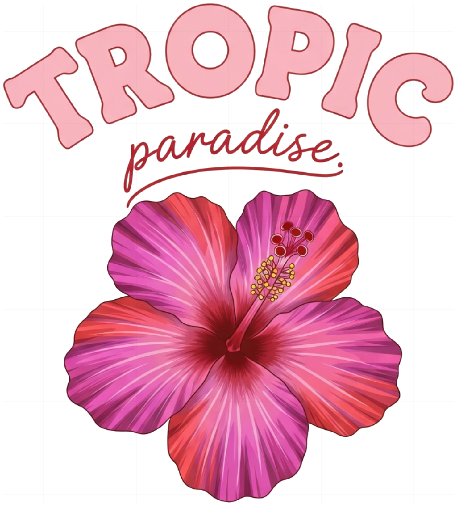 Áo Thun Unisex Form Rộng Tropic Paradise Hoa Dâm Bụt Cực Chất - Cotton 100% Co Giãn Thoáng Mát - 010626-15-13-LPZ
