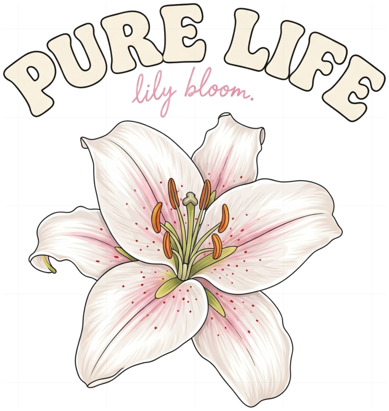 Áo Thun Unisex PURE LIFE Hoa Loa Kèn Lily Bloom - Áo Phông Trắng Form Rộng Cotton 100% Co Giãn 4 Chiều Phong Cách Hàn Quốc Ulzzang Cực Chất Đi Chơi Du Lịch - 010626-15-13-QKT