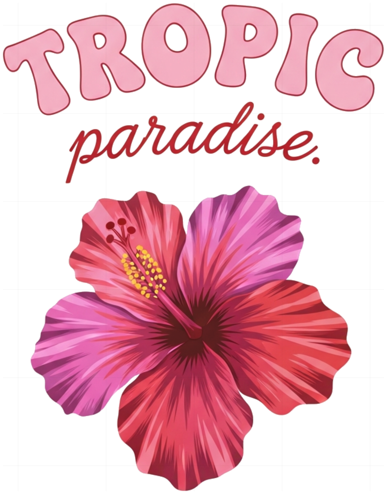 Áo Thun Unisex Trắng In Hoa Dâm Bụt Tropic Paradise Form Rộng Cotton Co Giãn 4 Chiều Phong Cách Mùa Hè Đi Biển Cực Chất - 010626-15-13-SCI