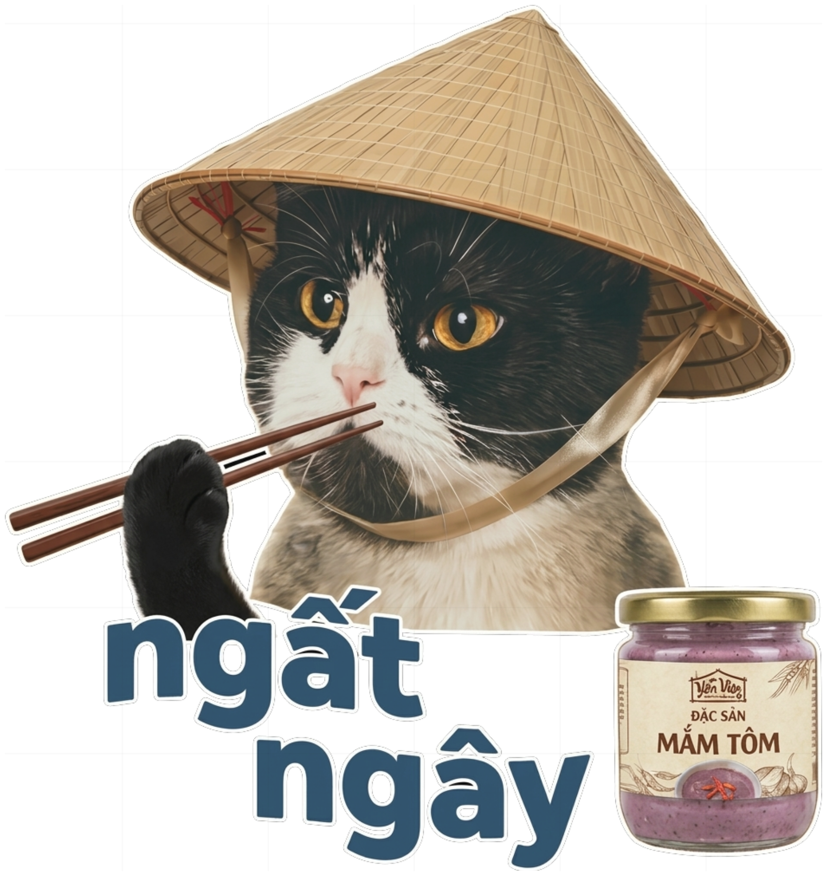 Áo Thun Mèo Ăn Mắm Tôm Ngất Ngây Unisex Form Rộng Streetwear vietnam.yo - 011026-13-58-RRF