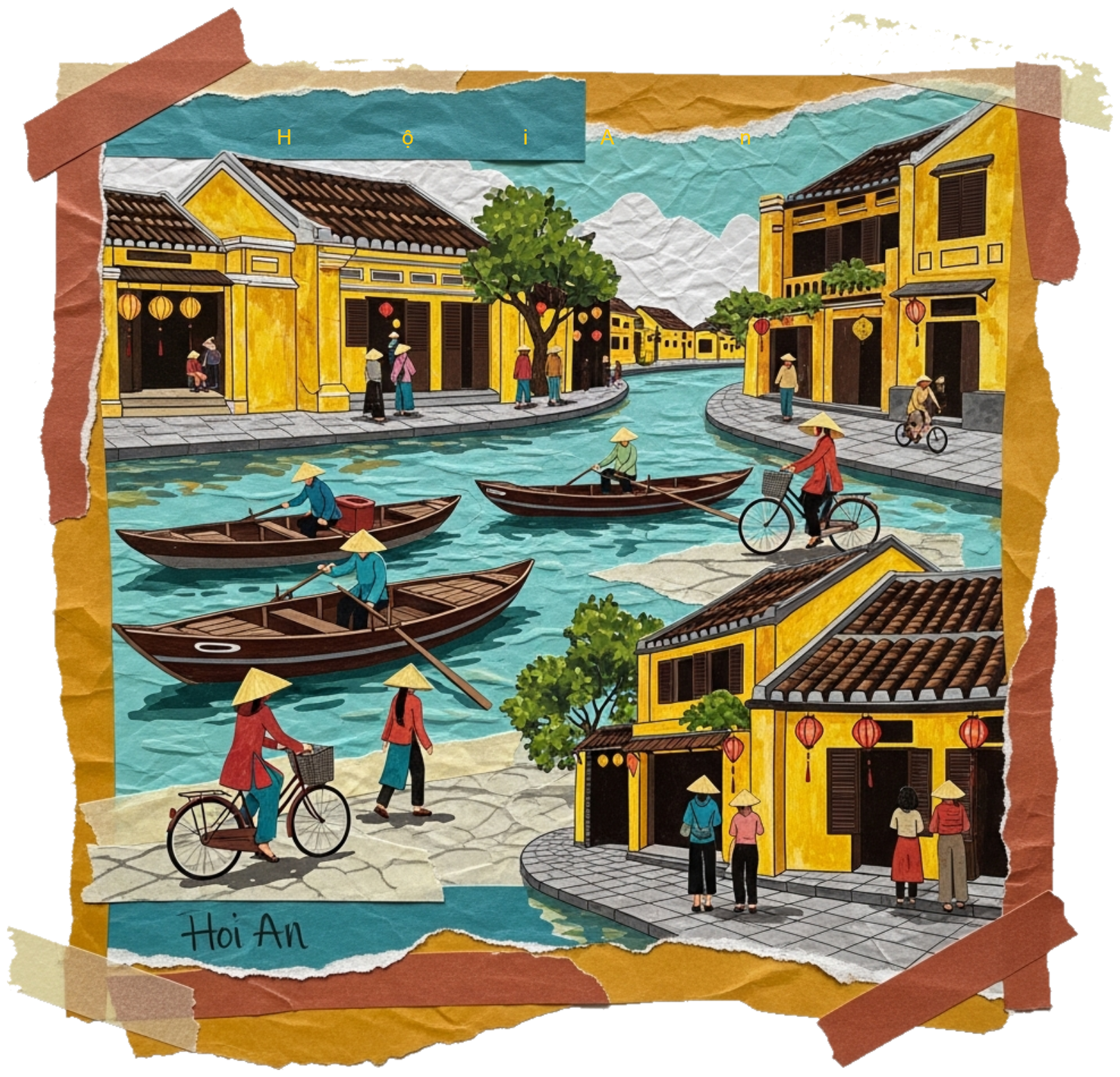 Áo Thun Hội An Phong Cách Nghệ Thuật Mixed-Media - 020426-15-18-ARV