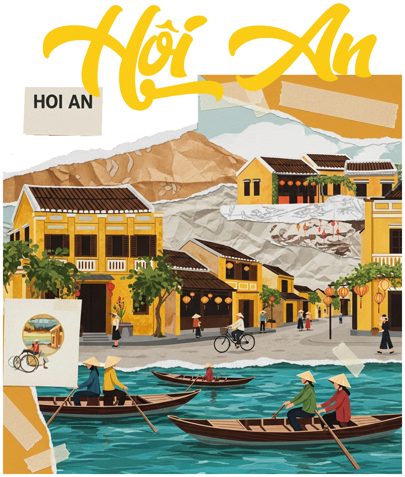 Áo Thun Hội An Heritage Thiết Kế Nghệ Thuật Collage - 020426-15-22-IYT