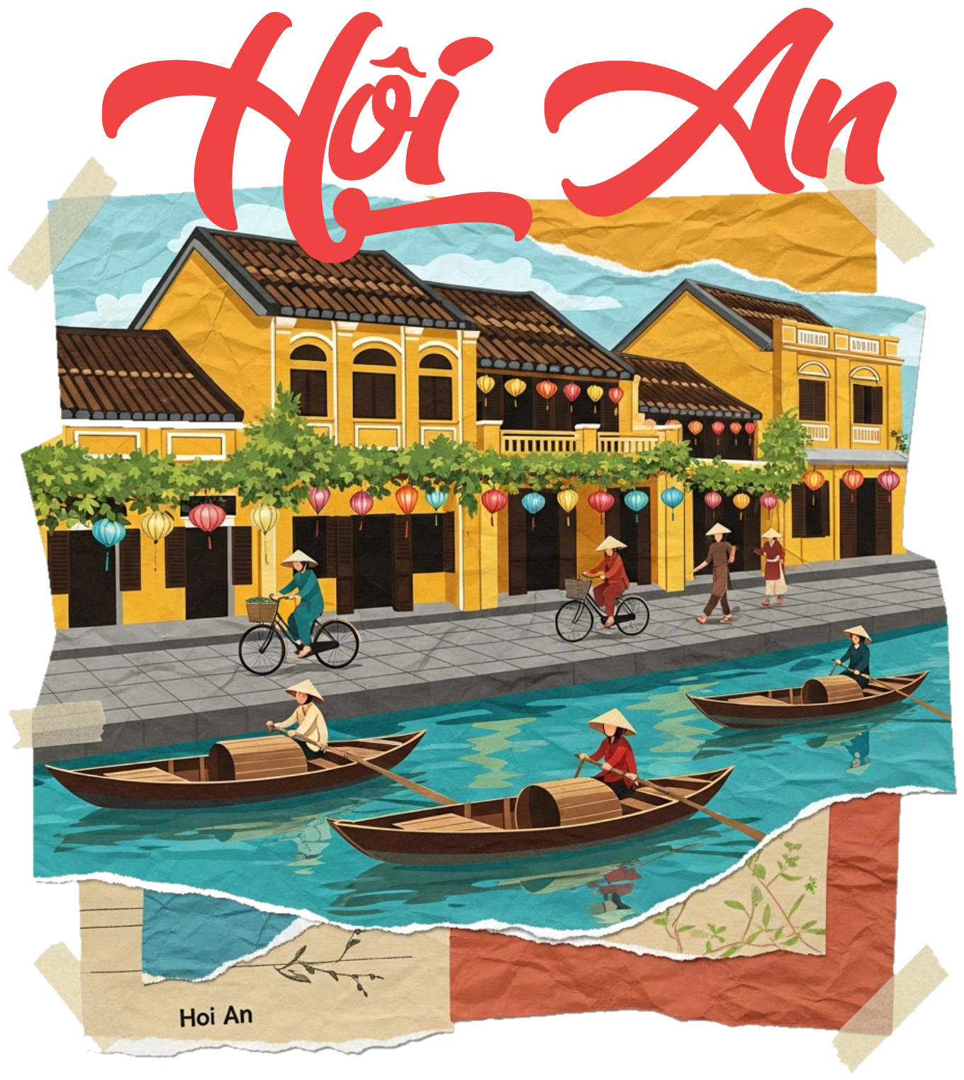 Áo Thun Hội An Nghệ Thuật Mixed-media Vintage - 020426-15-22-WJS