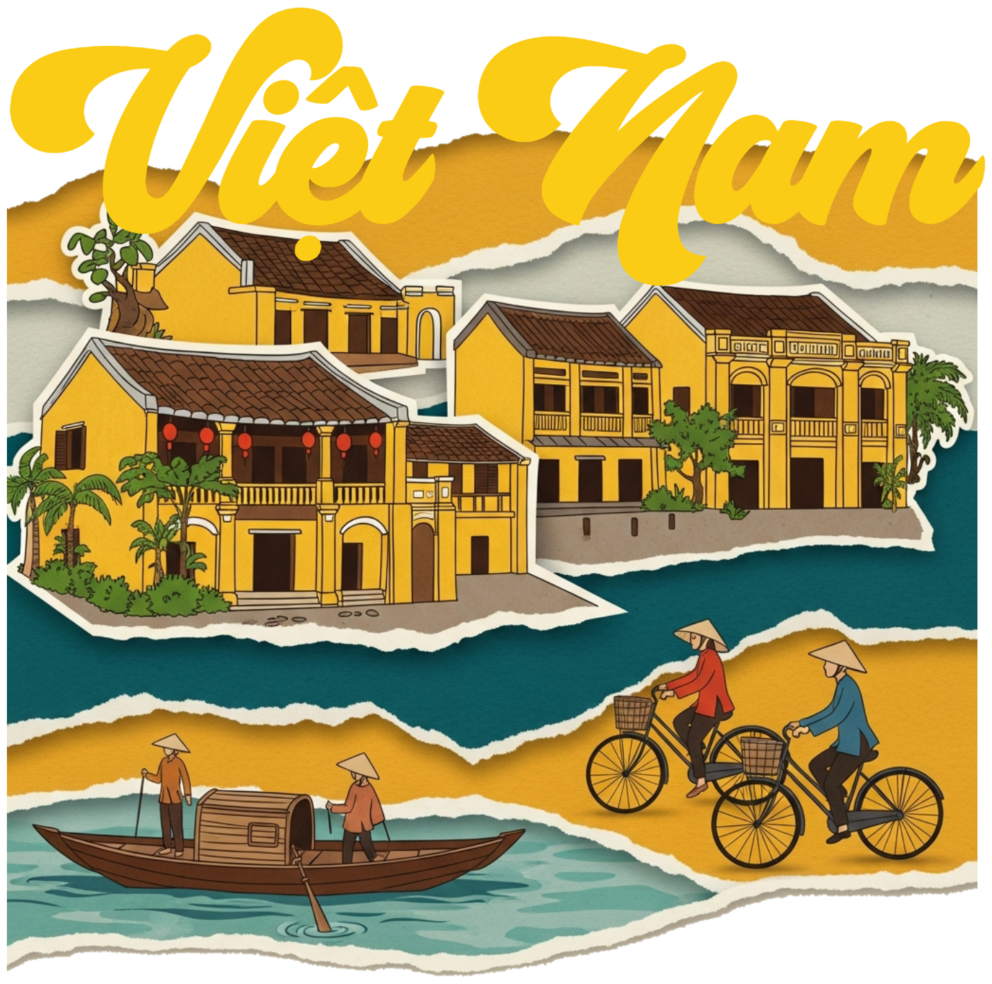 Áo Thun Trắng In Hình Hội An Việt Nam Độc Đáo - 020426-15-37-QBS