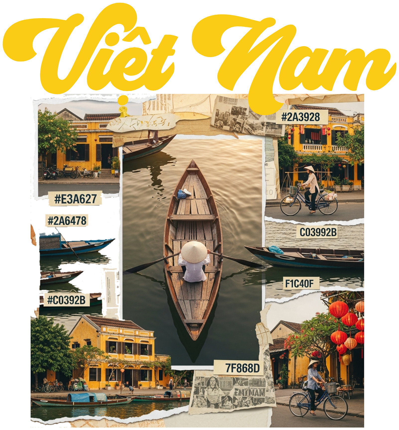 Áo Thun Việt Nam Hoi An Heritage Collage Cao Cấp - 020426-15-53-PZI