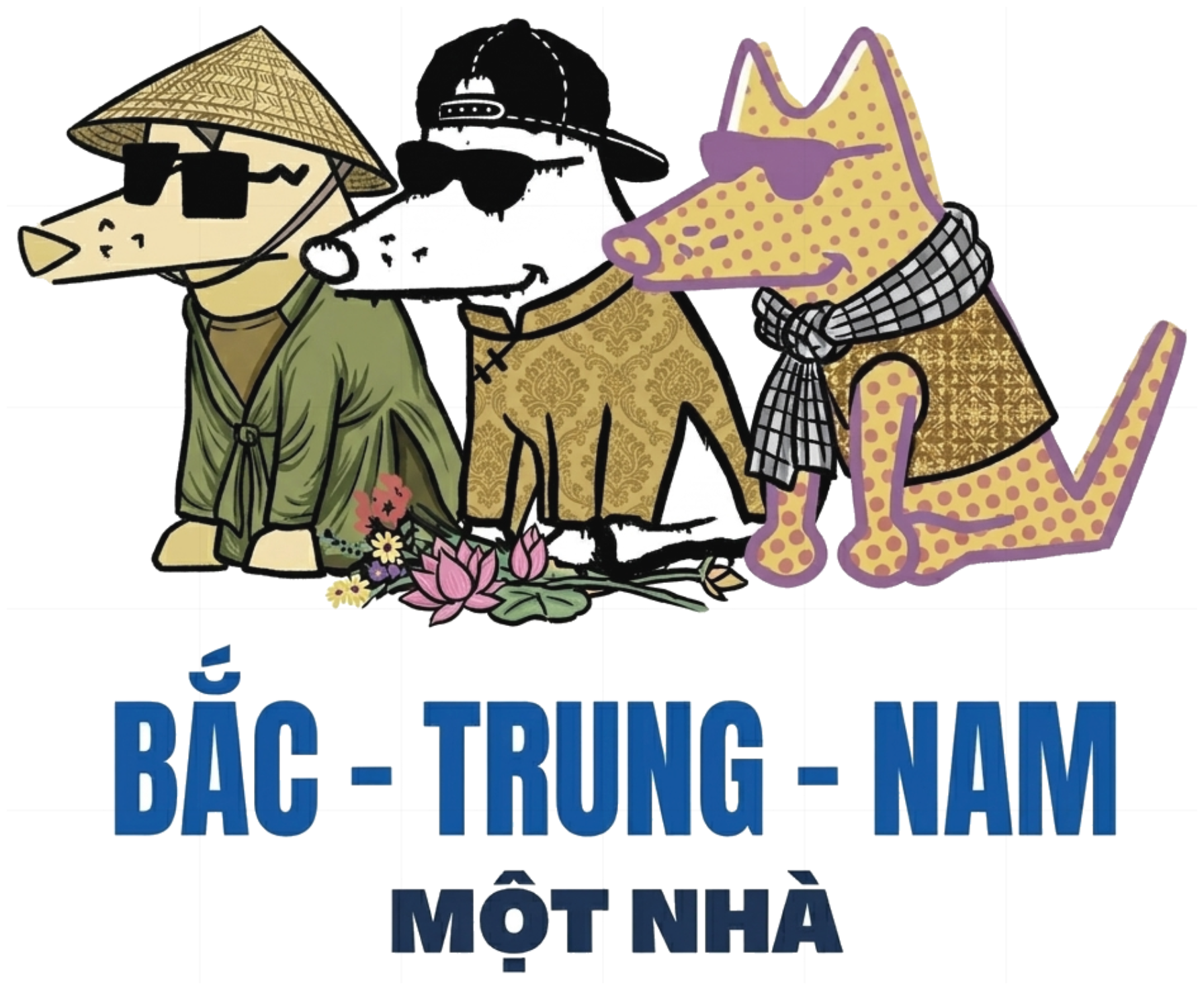 Áo Thun Bắc Trung Nam Một Nhà Unisex Form Rộng Streetwear Graphic Tee vietnam.yo - 021026-14-11-TDF