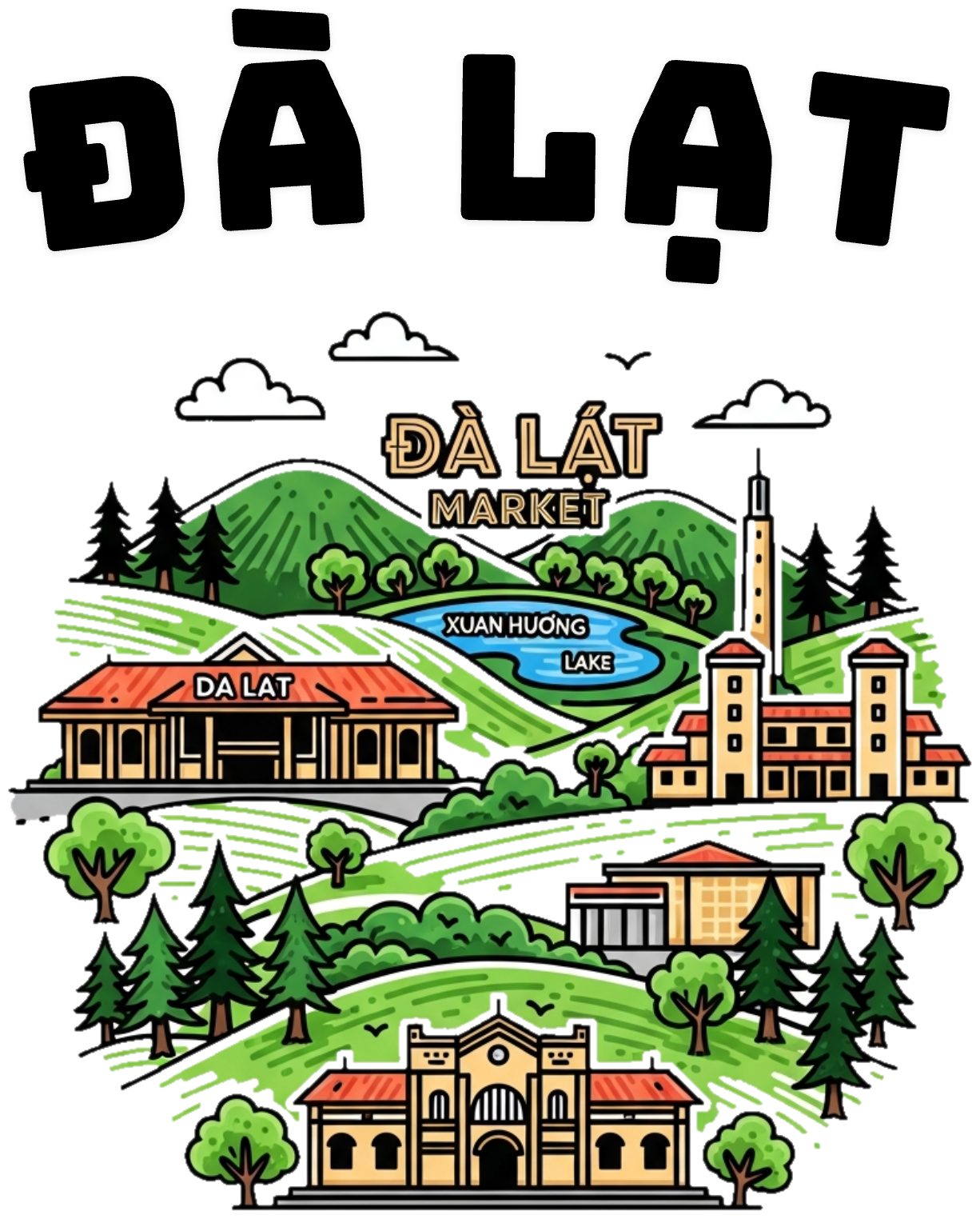 Áo Thun Trắng In Chữ ĐÀ LẠT Phong Cách Thời Trang Tối Giản - 030326-15-51-WUK