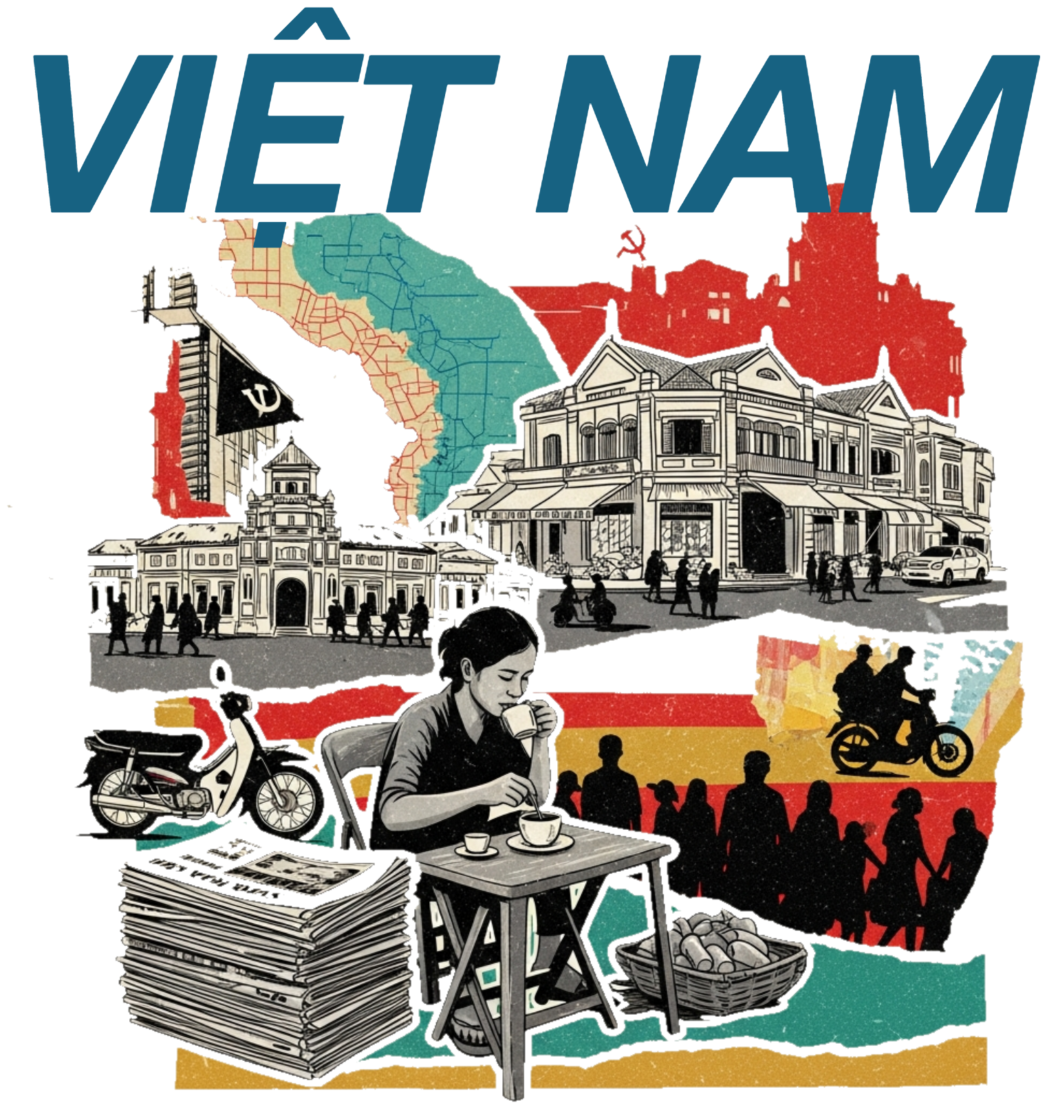 Áo Thun Kem Slogan Việt Nam Phong Cách Vintage Art - 030426-14-07-SSH