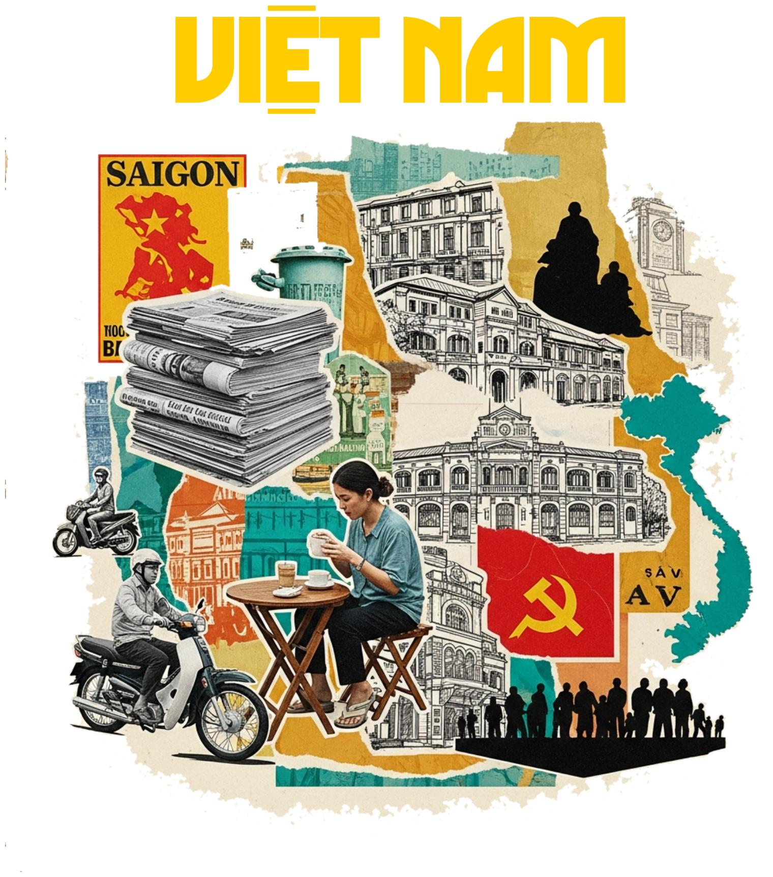 Áo Thun Trắng Việt Nam Phong Cách Vintage Saigon - 030426-14-36-TVF