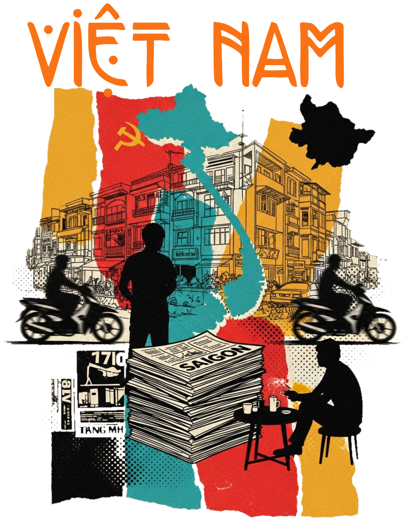 Áo Thun Trắng In Hình Việt Nam Streetwear Vintage - 030426-14-51-YPM