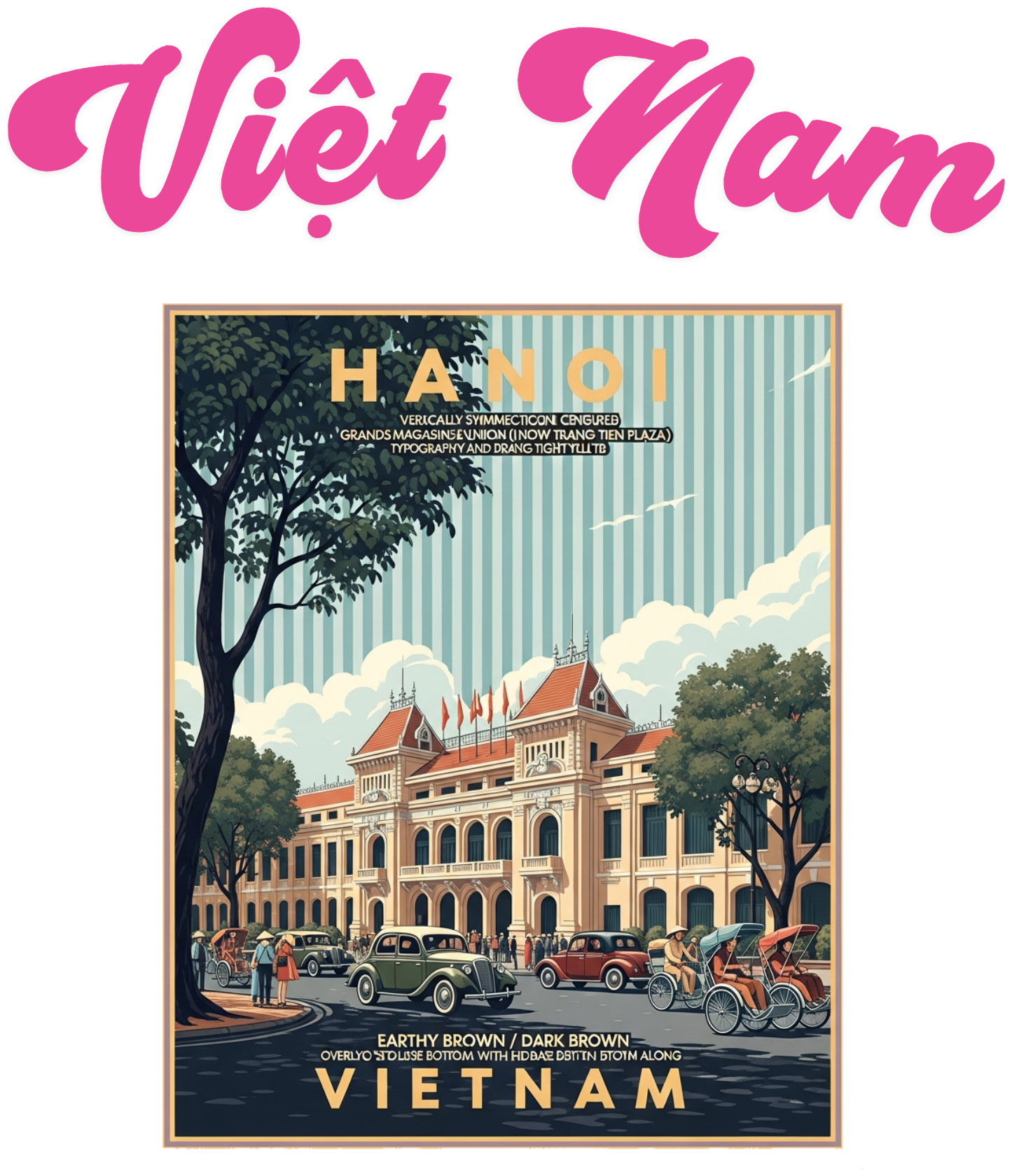 Áo Thun Trắng Retro Hanoi Vietnam Phong Cách Indochine - 030426-15-14-HEN