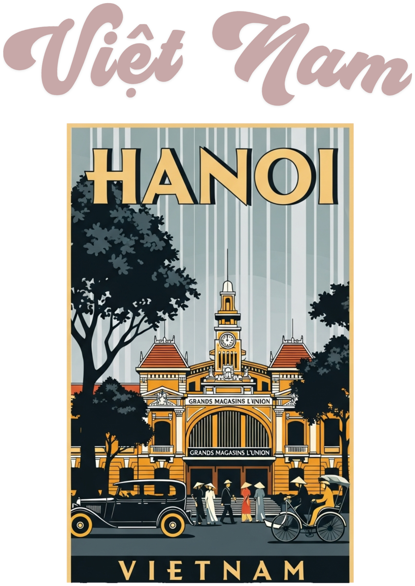 Áo Thun Đen In Hình Hà Nội Retro Việt Nam Độc Đáo - 030426-15-20-VXI