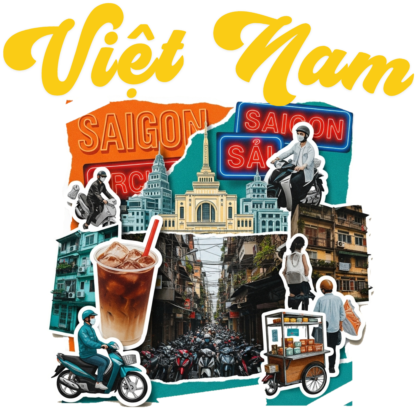 Áo Thun Trắng Việt Nam Streetwear Saigon Vintage - 030426-15-59-UKO