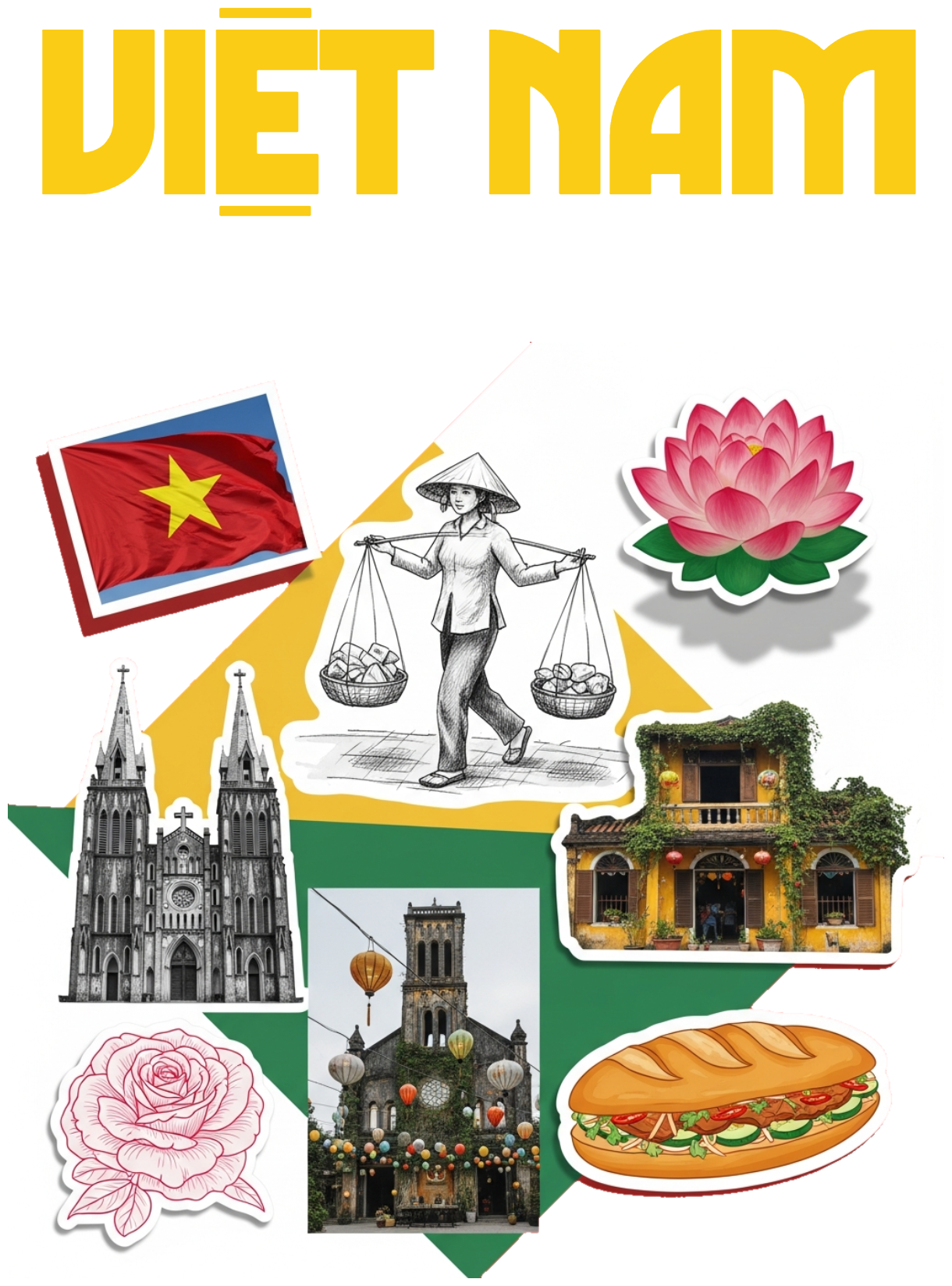 Áo Thun Đen In Hình Việt Nam Collage Art Độc Đáo - 030426-16-45-ECH