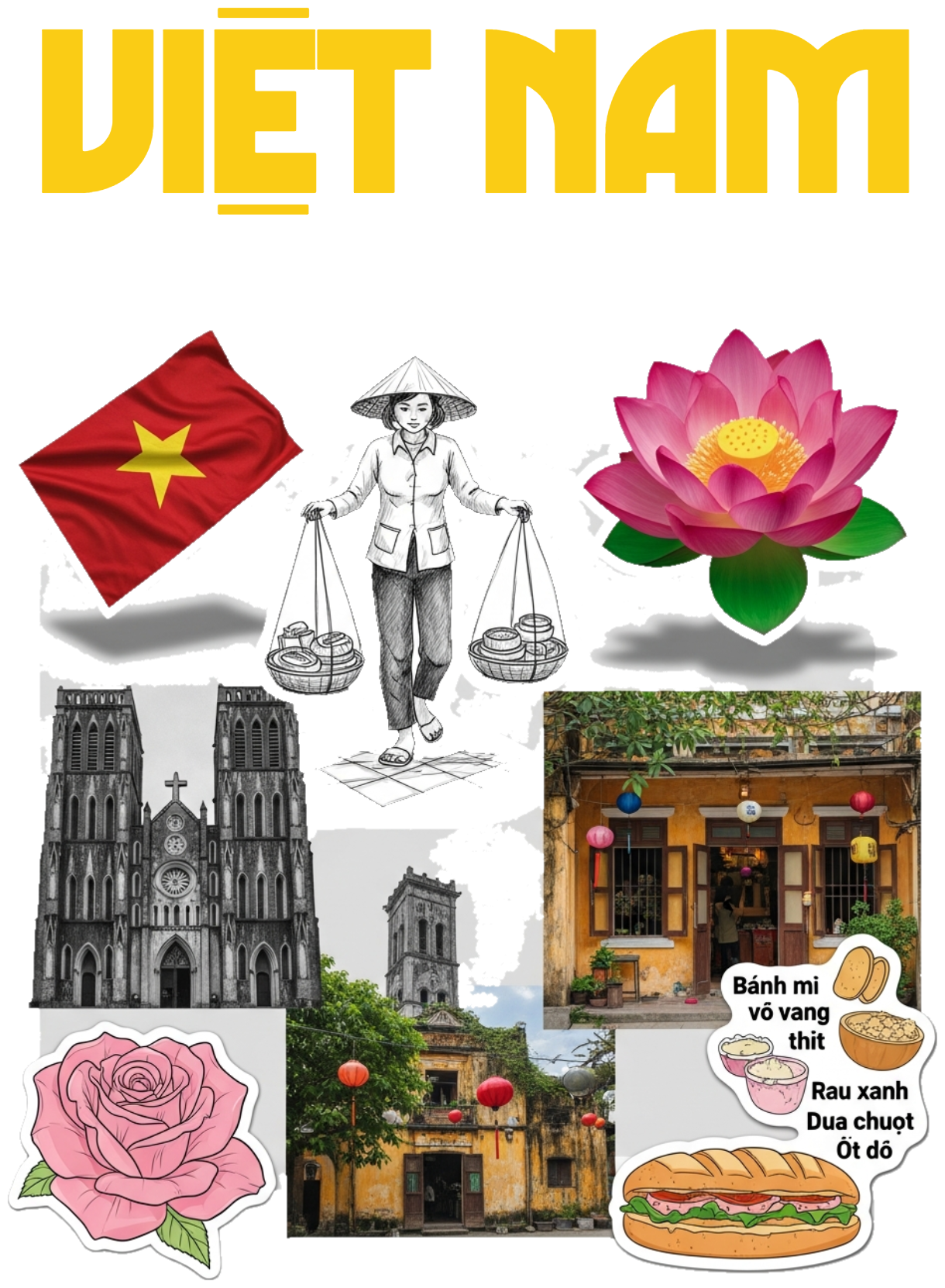 Áo Thun Việt Nam Collage Art Đen Cá Tính - 030426-16-45-PPB