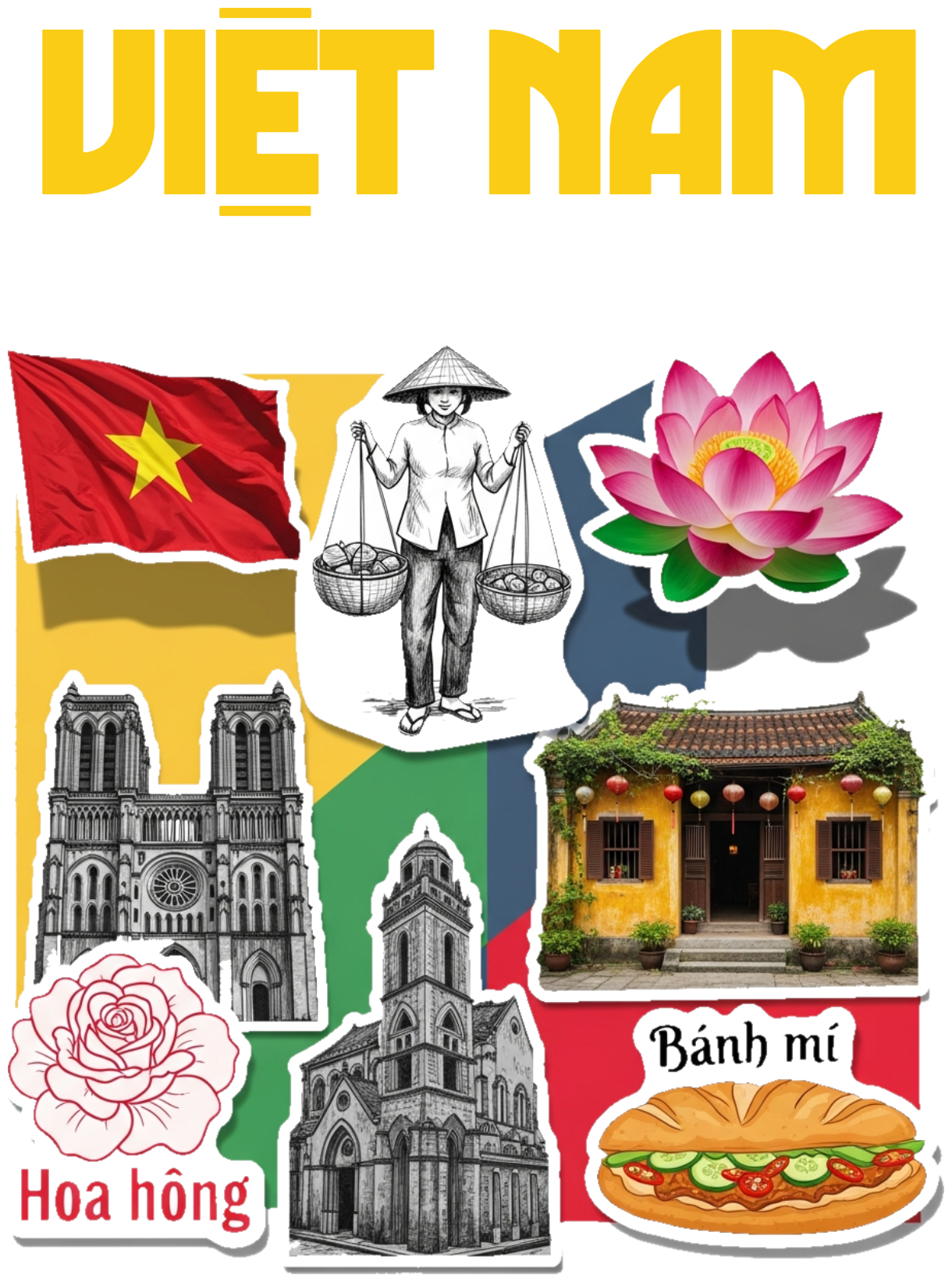Áo Thun Việt Nam Collage Art Thời Trang Độc Đáo - 030426-16-45-YBP