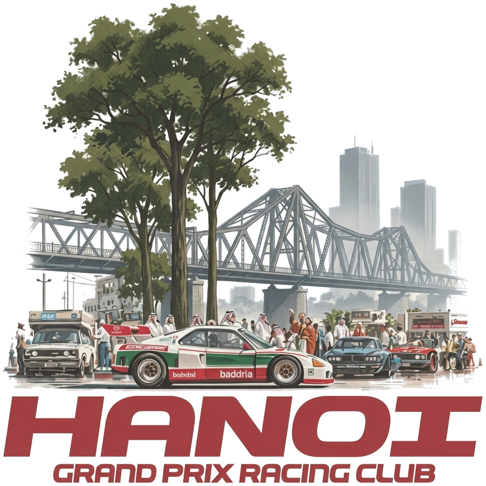 Áo thun Hanoi Grand Prix Racing Club Form Rộng Unisex Cotton Cao Cấp Vintage 80s Streetwear - 031026-09-06-NIX