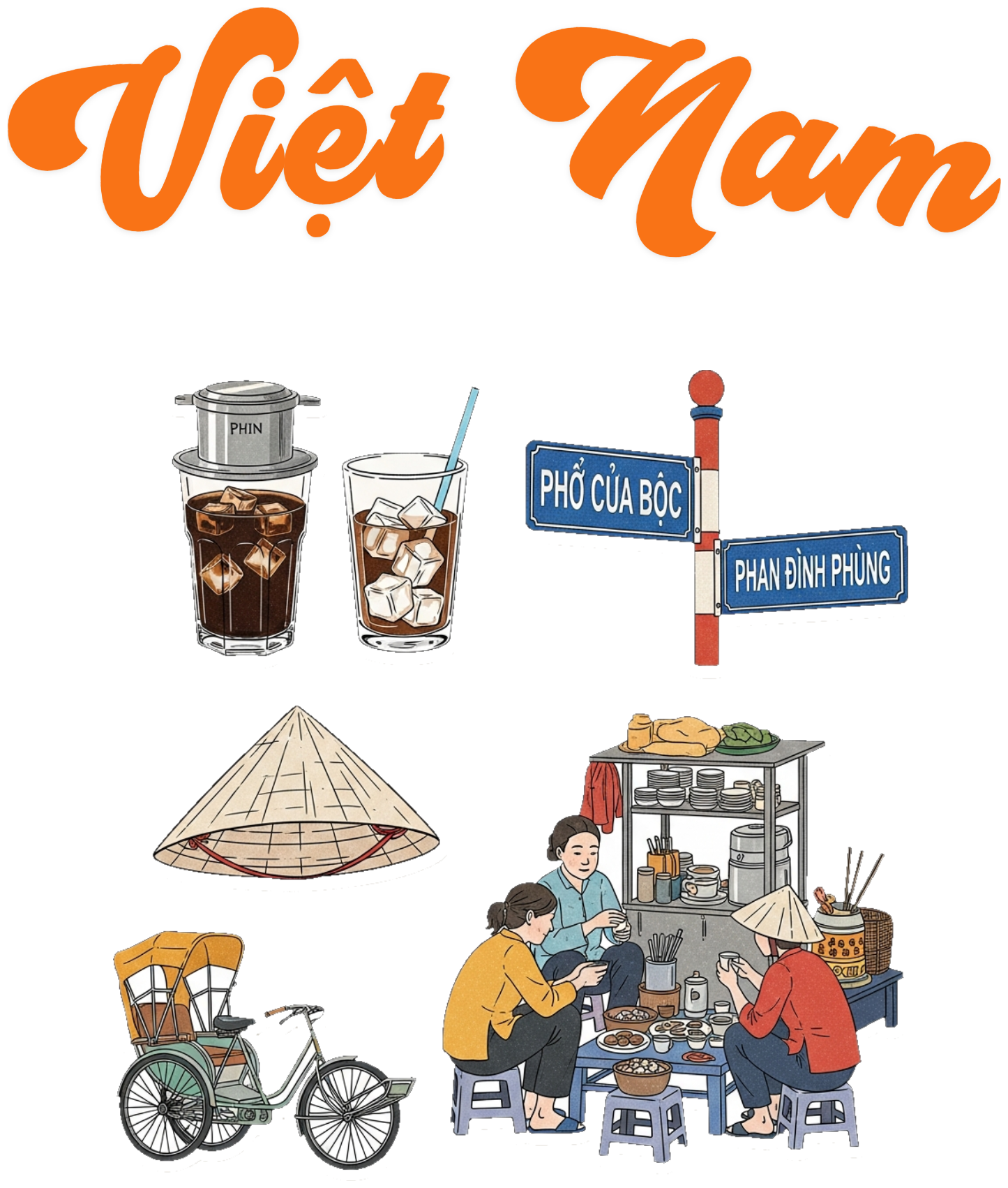 Áo Thun Trắng Việt Nam Retro Hà Nội Phong Cách Collage - 040426-09-45-SOC