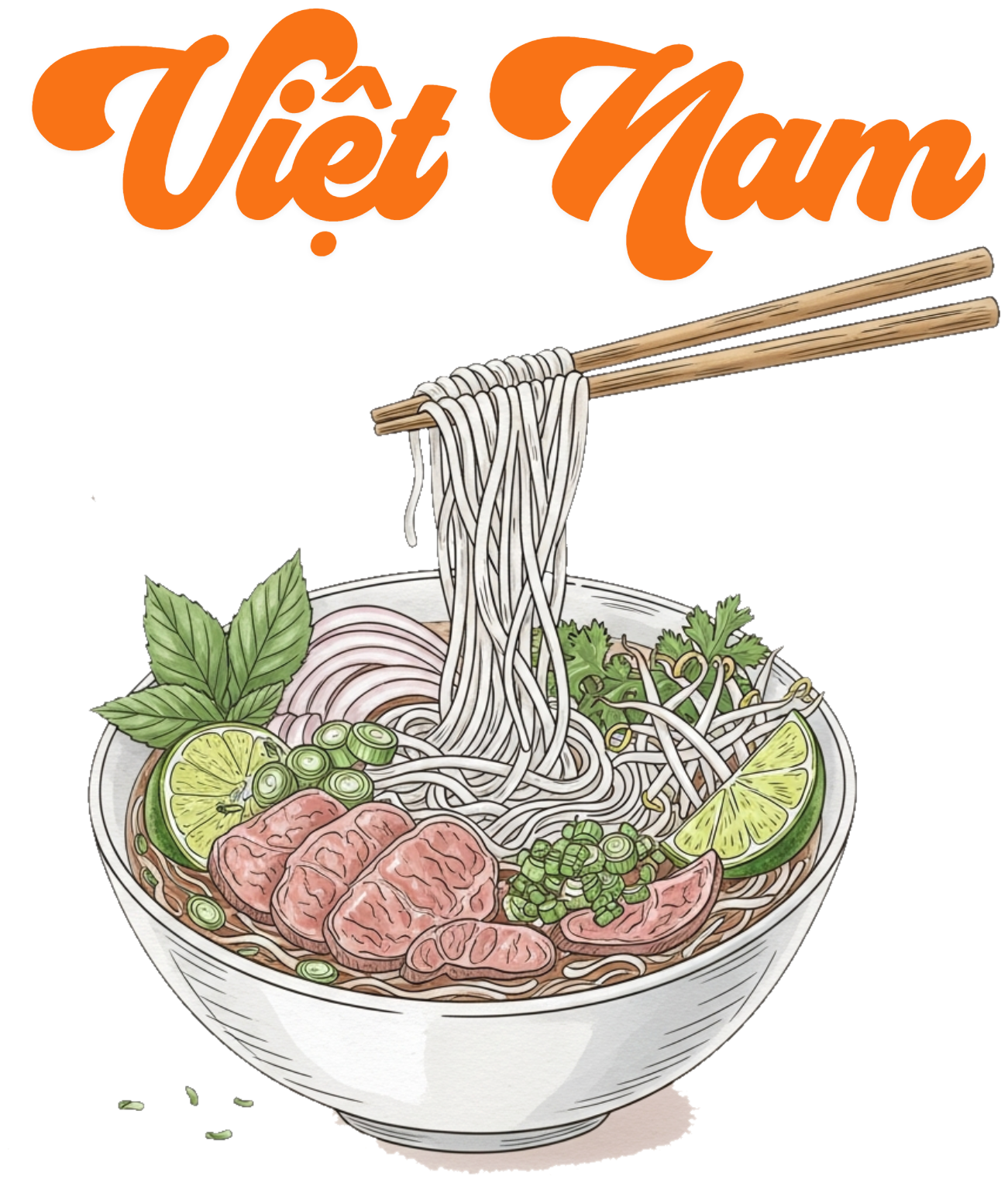 Áo Thun Việt Nam Thiết Kế Hình Bát Phở Nghệ Thuật - 040426-13-45-YAL