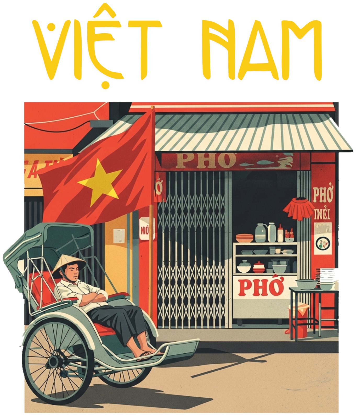 Áo Thun Trắng Việt Nam Phong Cách Vintage Hà Nội Xưa - 040426-14-03-JLK