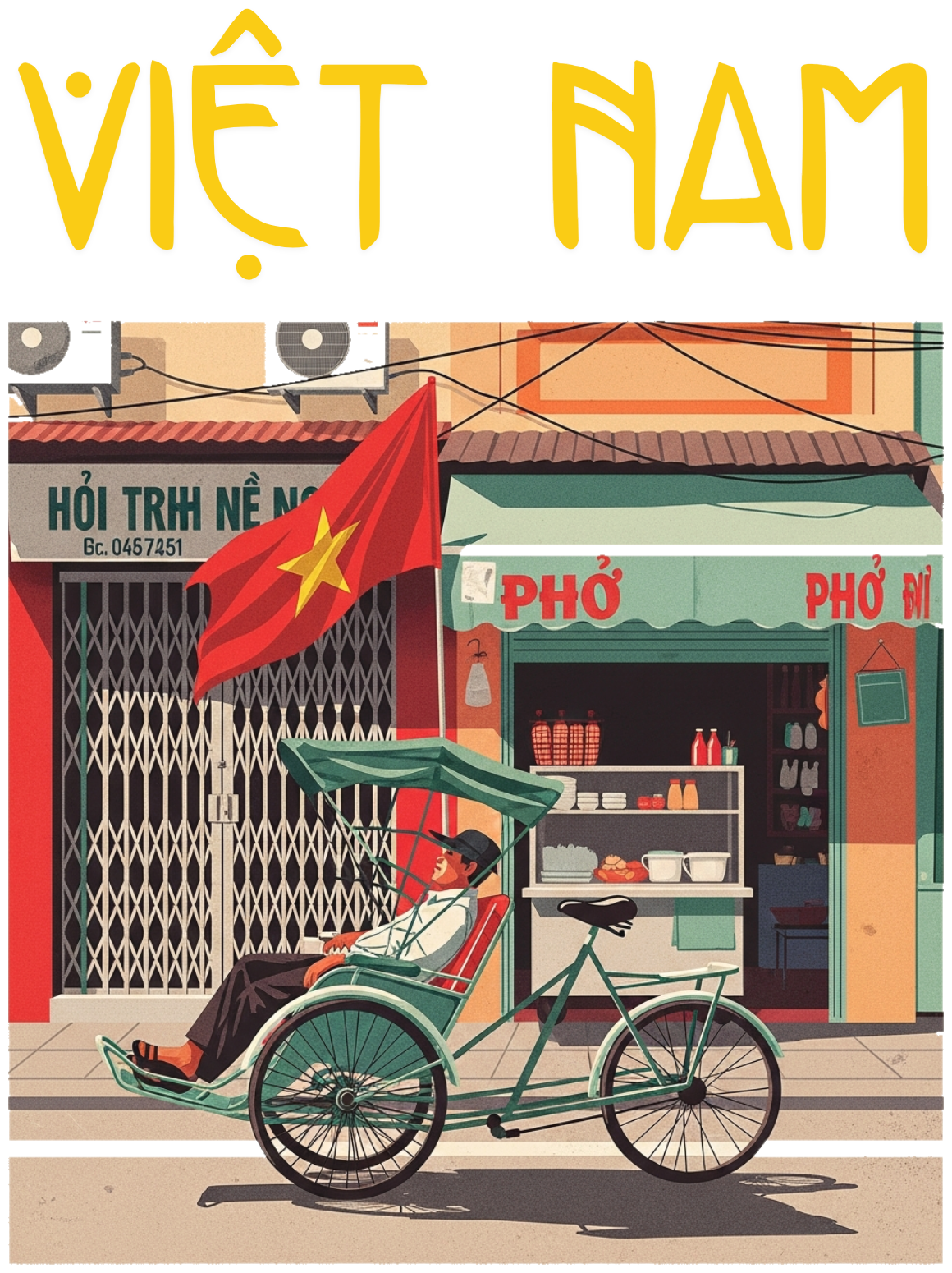 Áo Thun Trắng Việt Nam Retro Hà Nội Street Style - 040426-14-03-OXO