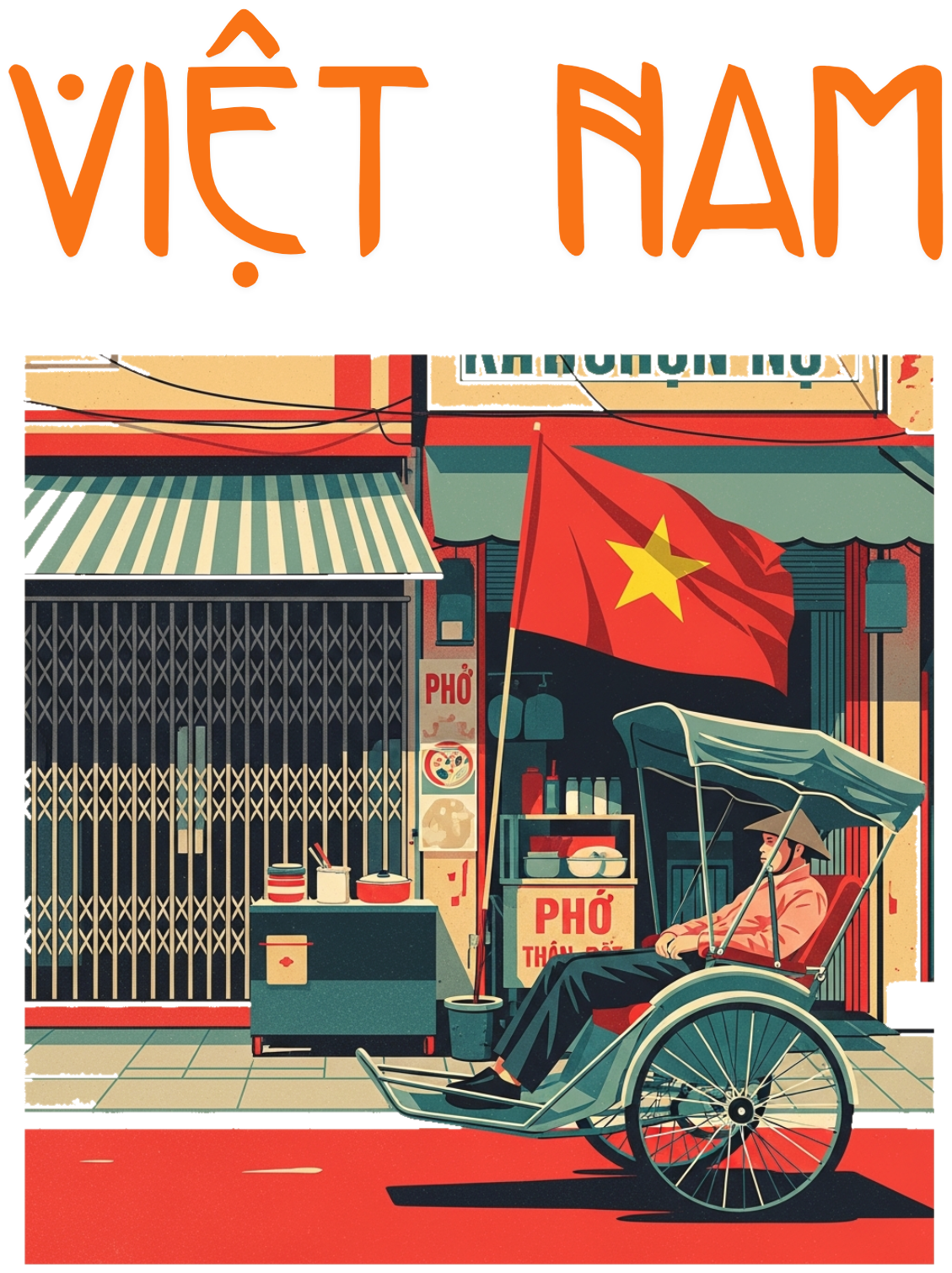 Áo Thun Trắng Việt Nam Phố Cổ Hà Nội Vintage - 040426-14-13-DTP