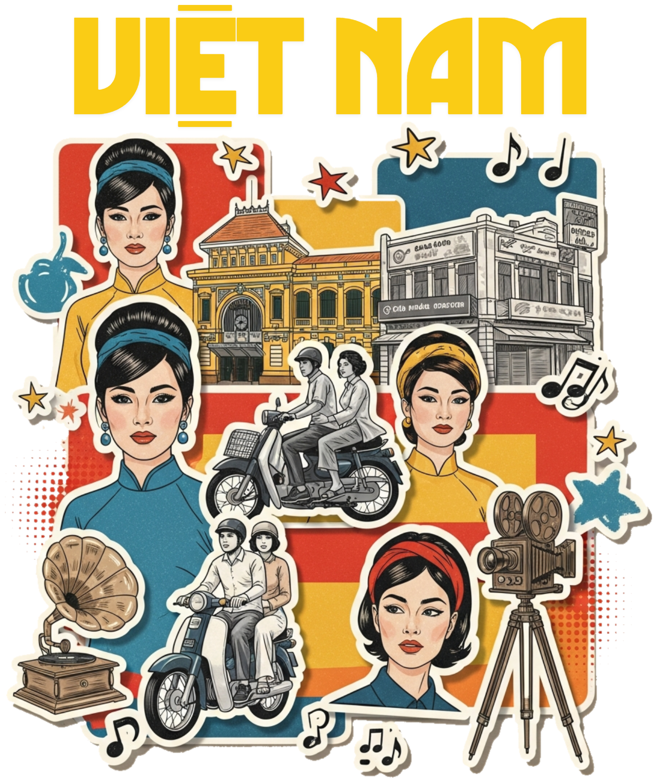 Áo Thun Việt Nam Phong Cách Pop Art Saigon Retro - 040426-14-39-QKQ