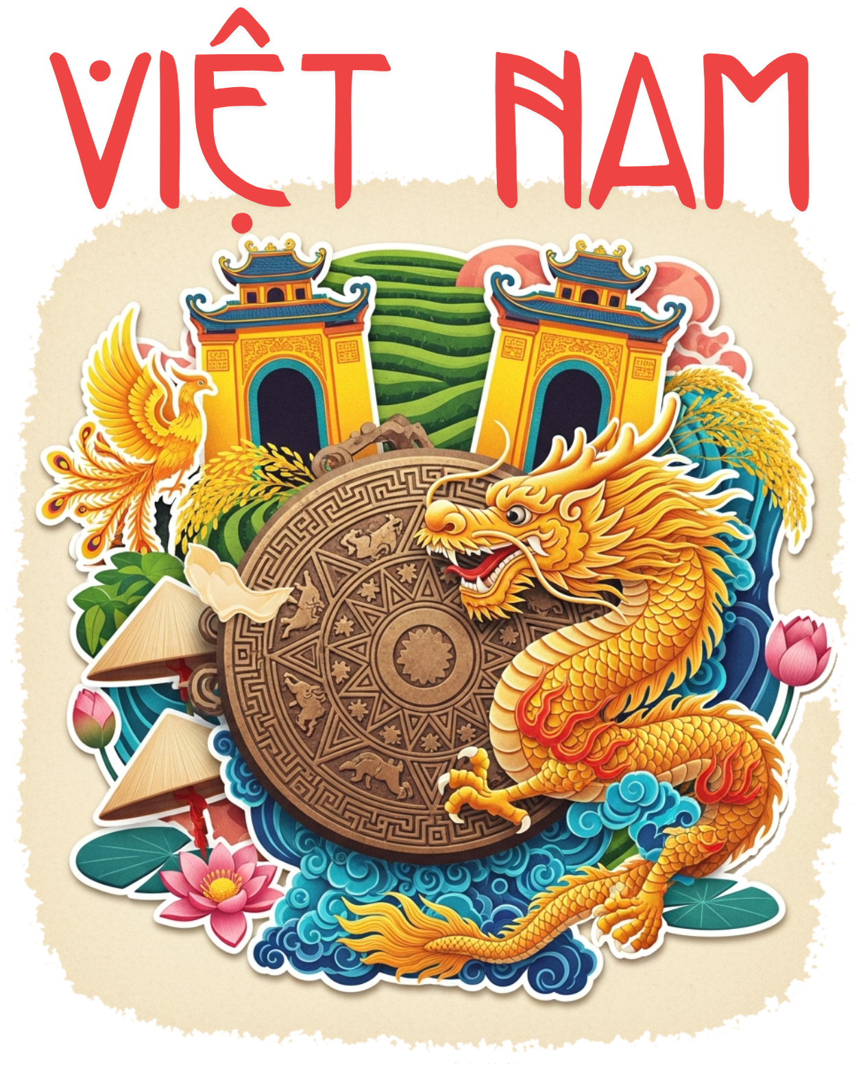 Áo Thun Việt Nam Nghệ Thuật Trống Đồng Đông Sơn - 040426-14-50-MLP