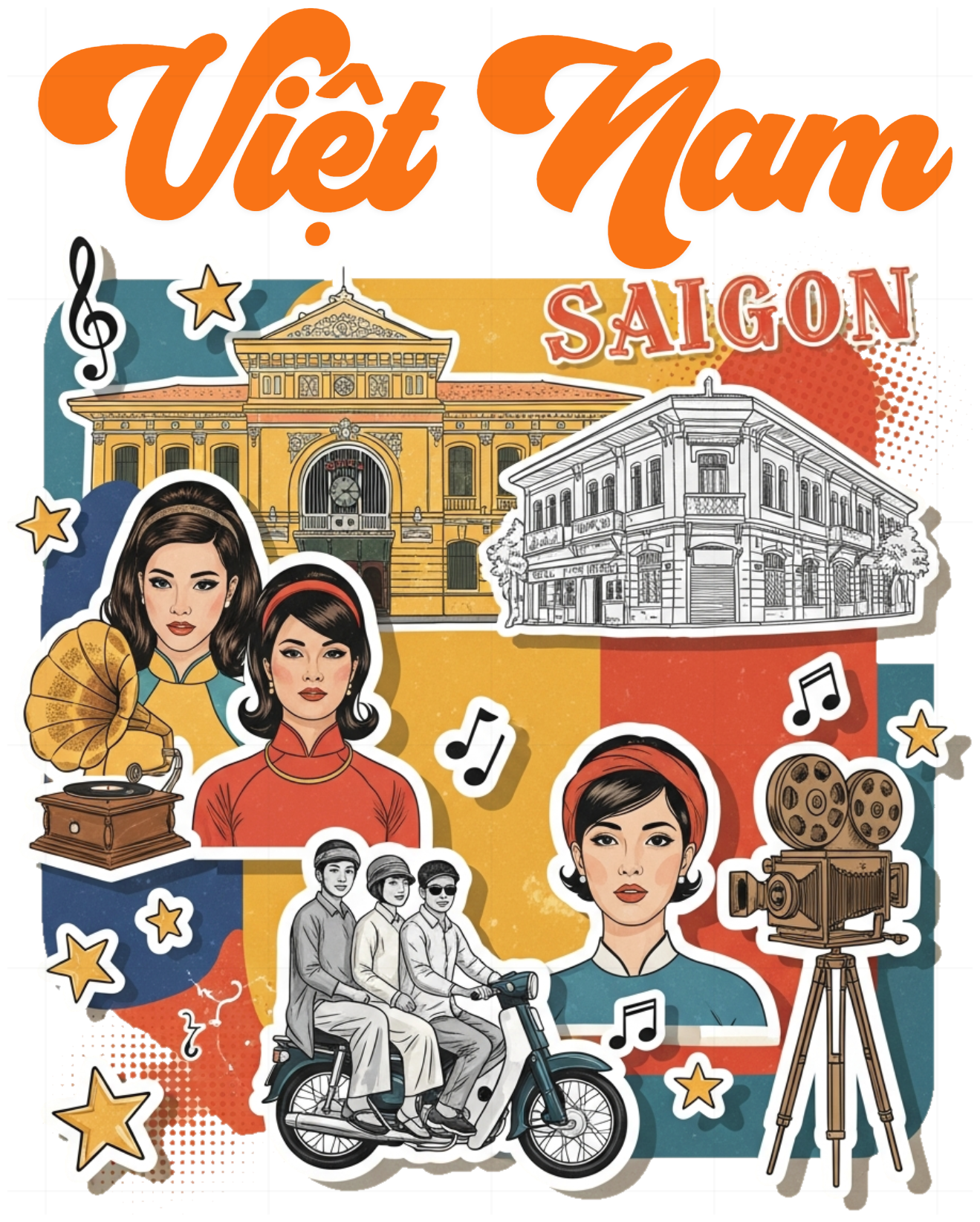 Áo Thun Trắng Retro Saigon 1960s - Việt Nam - 040426-14-52-ACI
