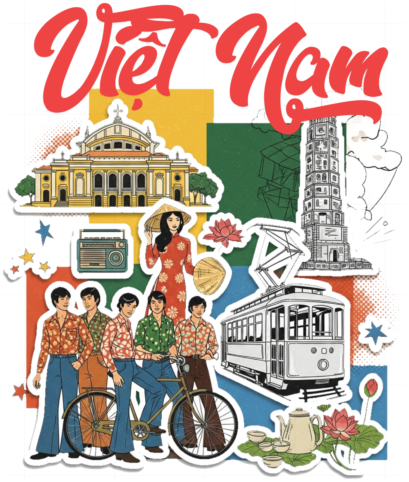 Áo Thun Trắng In Chữ Việt Nam Phong Cách Nghệ Thuật - 040426-15-20-WHS