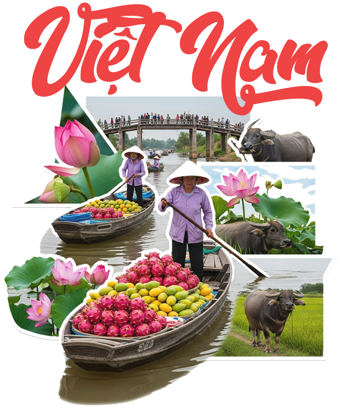 Áo Thun Màu Kem Slogan Việt Nam Chợ Nổi Độc Đáo - 040426-15-29-EVR