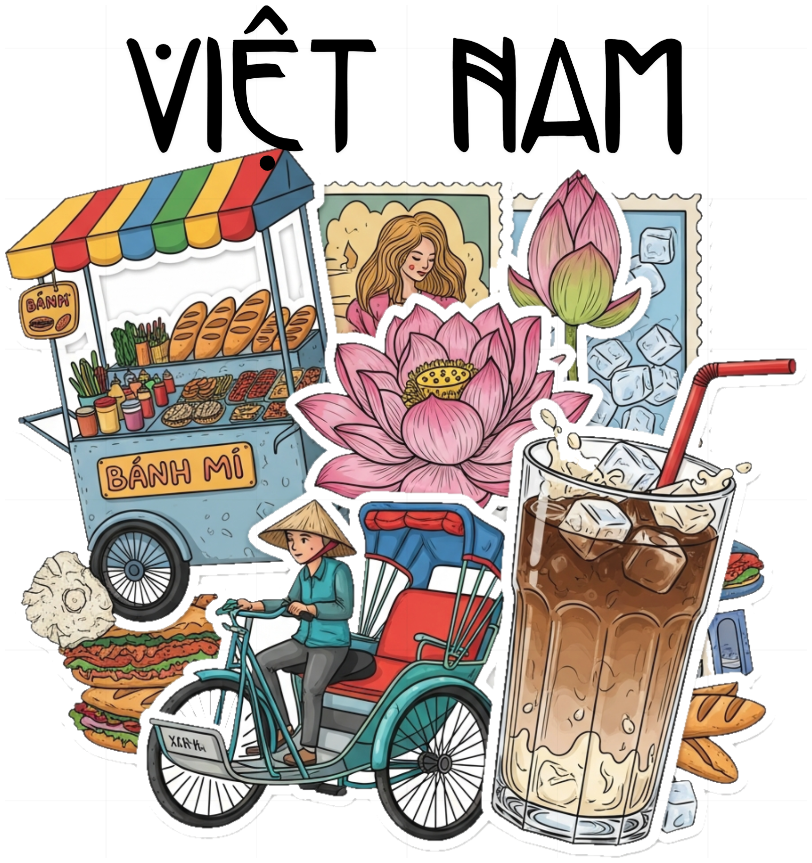 Áo Thun Trắng In Chữ Việt Nam Phong Cách Nghệ Thuật - 040426-16-11-CFT