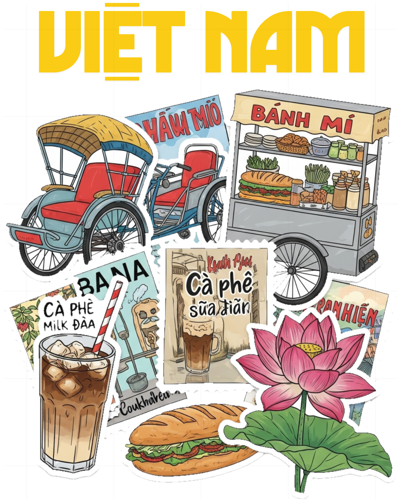 Áo Thun Trắng In Hình Nghệ Thuật Slogan Việt Nam - 040426-16-11-NCA