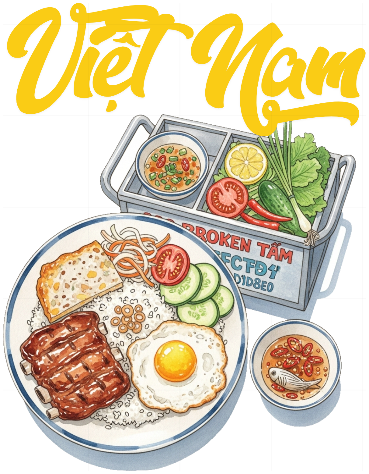 Áo Thun Trắng In Hình Nghệ Thuật Việt Nam - 040426-16-11-YCT