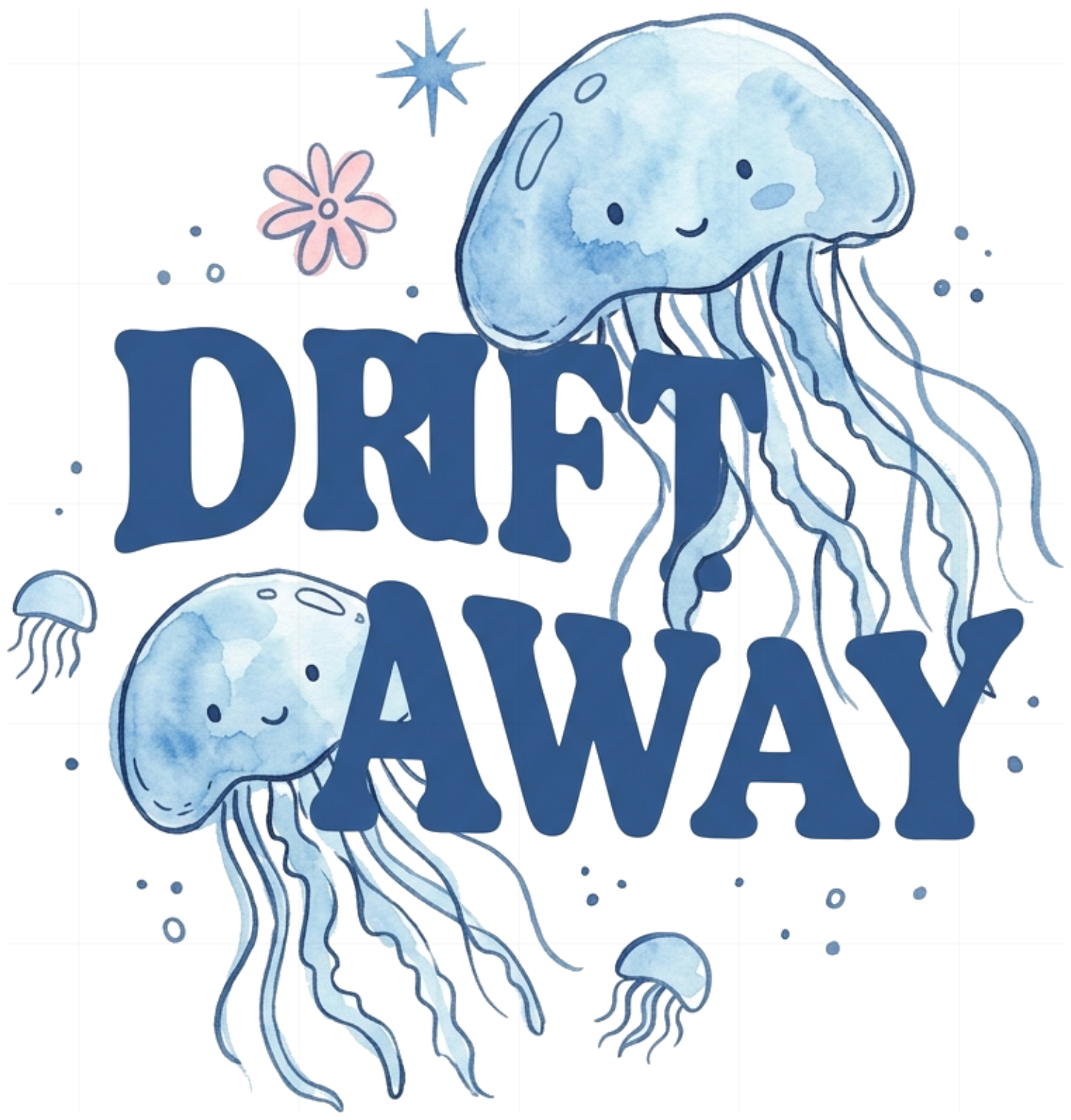 Áo Thun Drift Away Vintage Sứa Watercolor Retro Cotton Unisex Cao Cấp - 050926-08-25-CSG