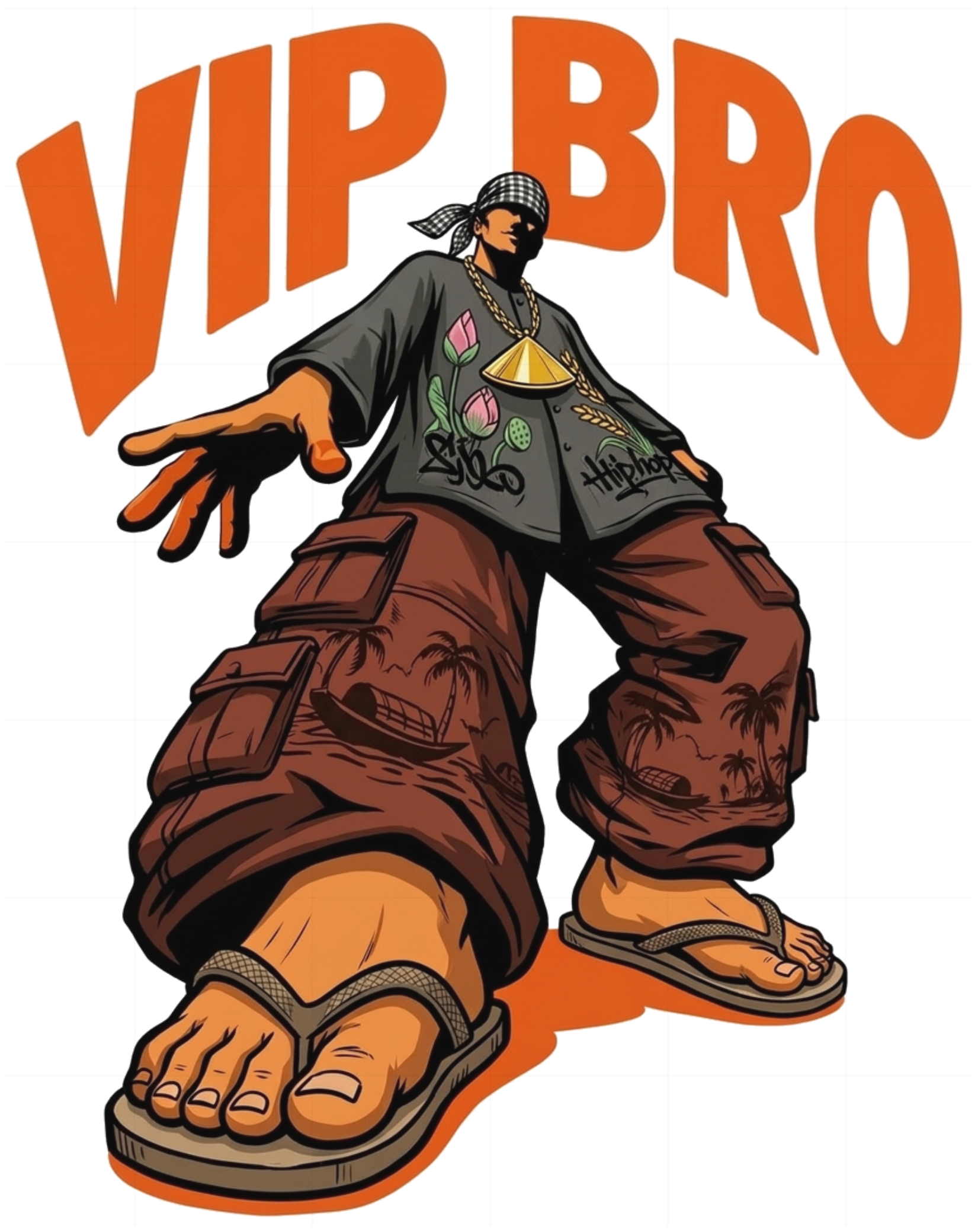 Áo Thun VIP BRO Hip Hop Unisex Form Rộng Streetwear vietnam.yo - 051026-15-10-PZO
