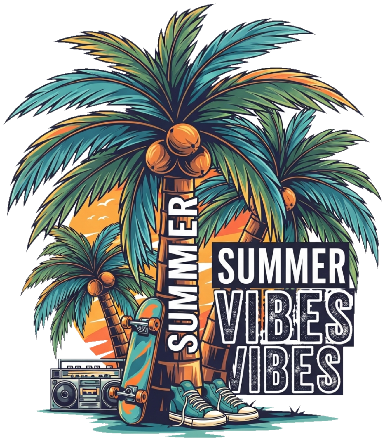 Áo Thun Trắng Summer Tropical Streetwear Design - 060426-16-06-IZW