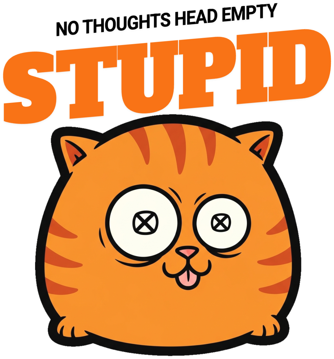 Áo Thun Màu Kem Mèo Ngốc No Thoughts Head Empty - 060426-19-59-RHK