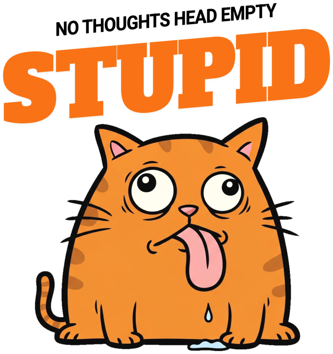 Áo Thun Kem In Hình Mèo Ngố No Thoughts Head Empty - 060426-20-00-VPI