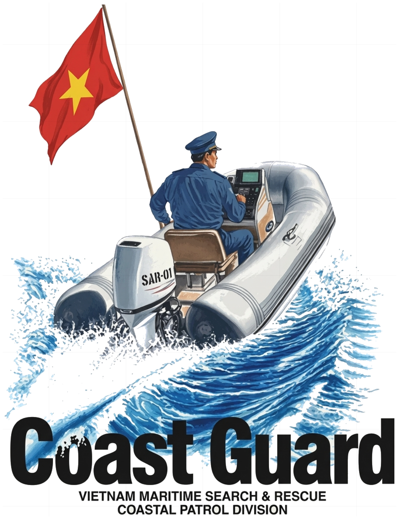 Áo Thun Dài Tay Coast Guard Vietnam Maritime Streetwear Cao Cấp Form Rộng Unisex 061026-16-41-PSW