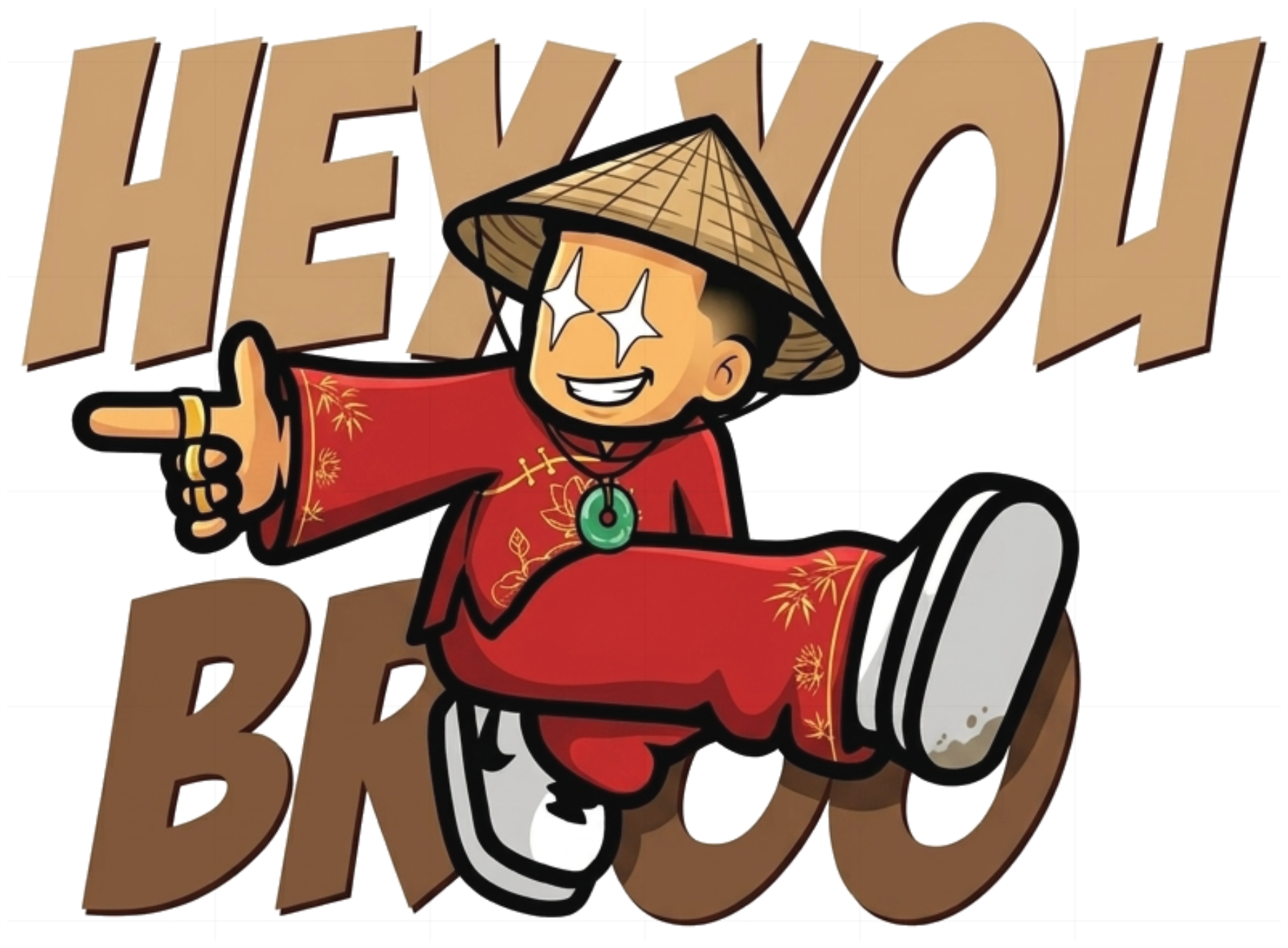 Áo Thun Hey You Brooo Kung Fu Unisex Form Rộng Streetwear Graphic Tee vietnam.yo - 061026-18-56-JON
