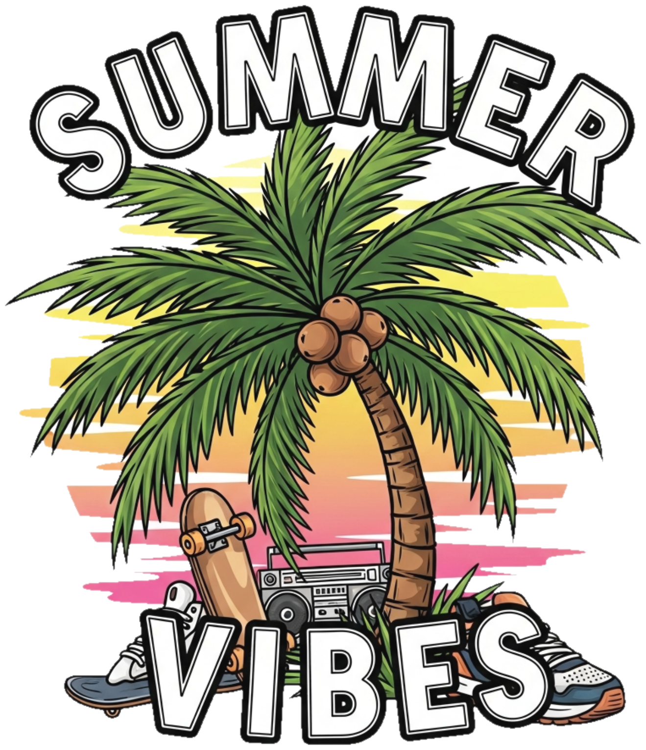 Áo Thun Màu Kem Summer Tropical Streetwear Design - 070426-10-28-FTS