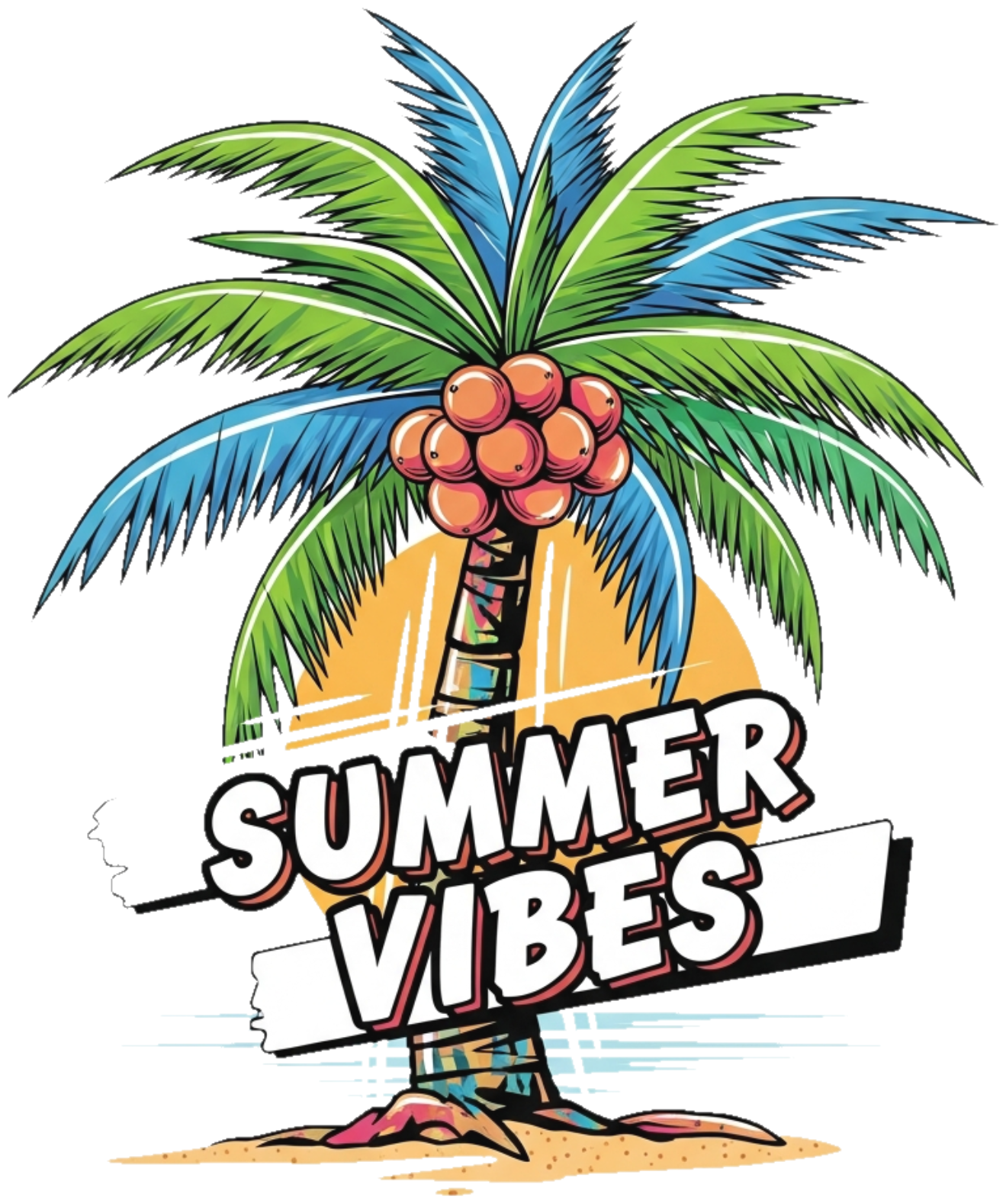 Áo Thun Màu Kem Summer Tropical Streetwear Design - 070426-10-28-WTF